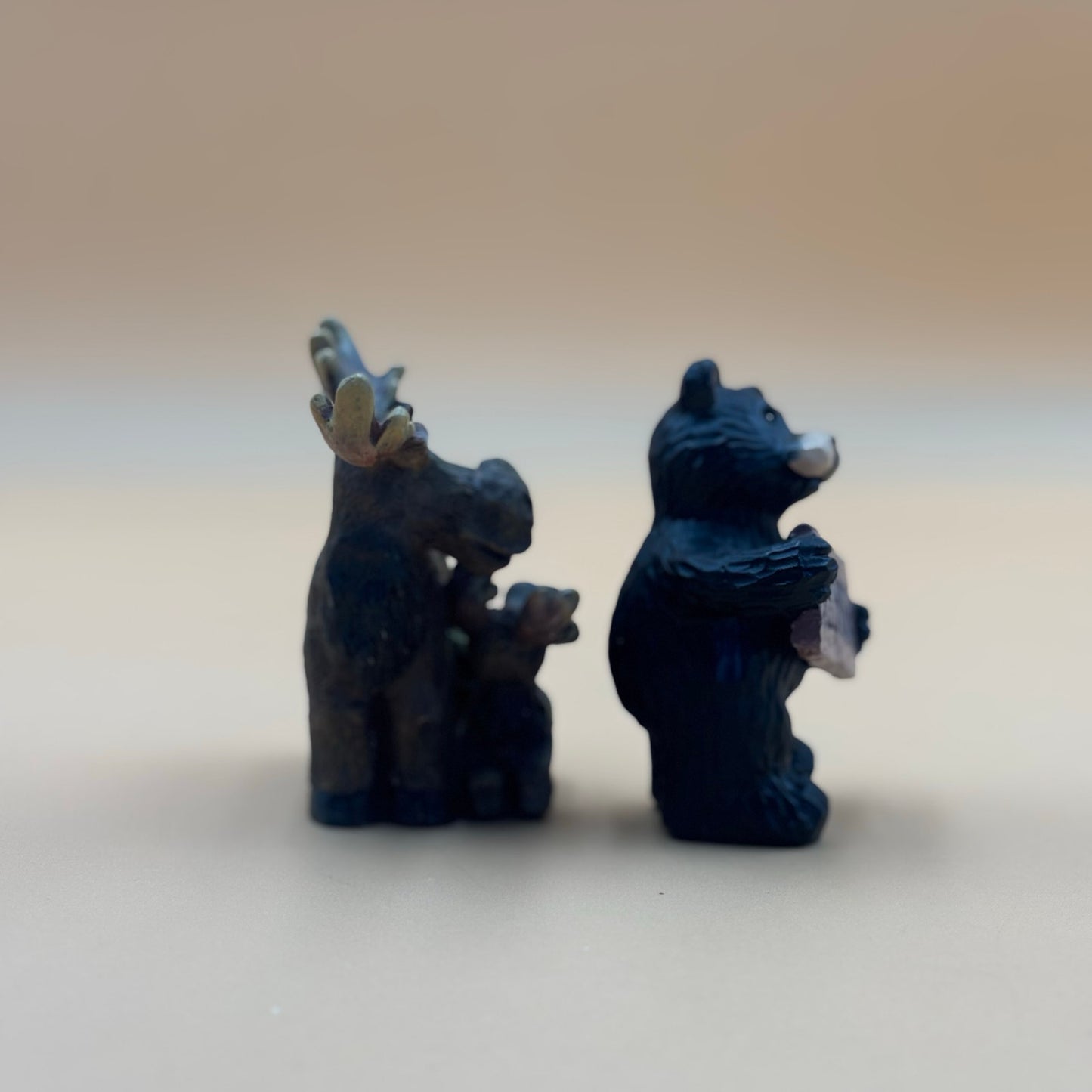 Bear and Moose Family Resin Figurines – Rustic Cabin Decor