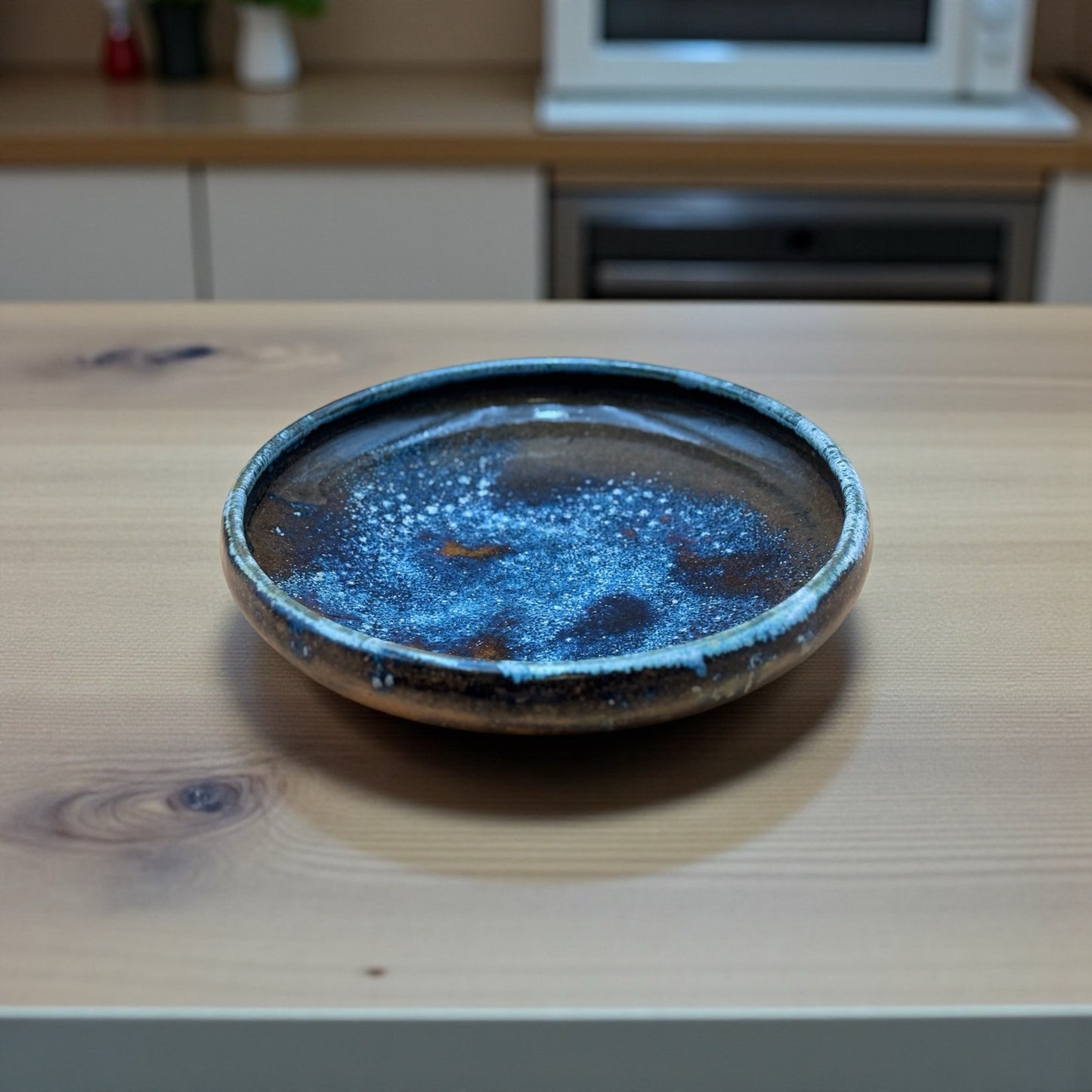 Vintage Studio Pottery Galaxy-Like Blue Glazed Bowl
