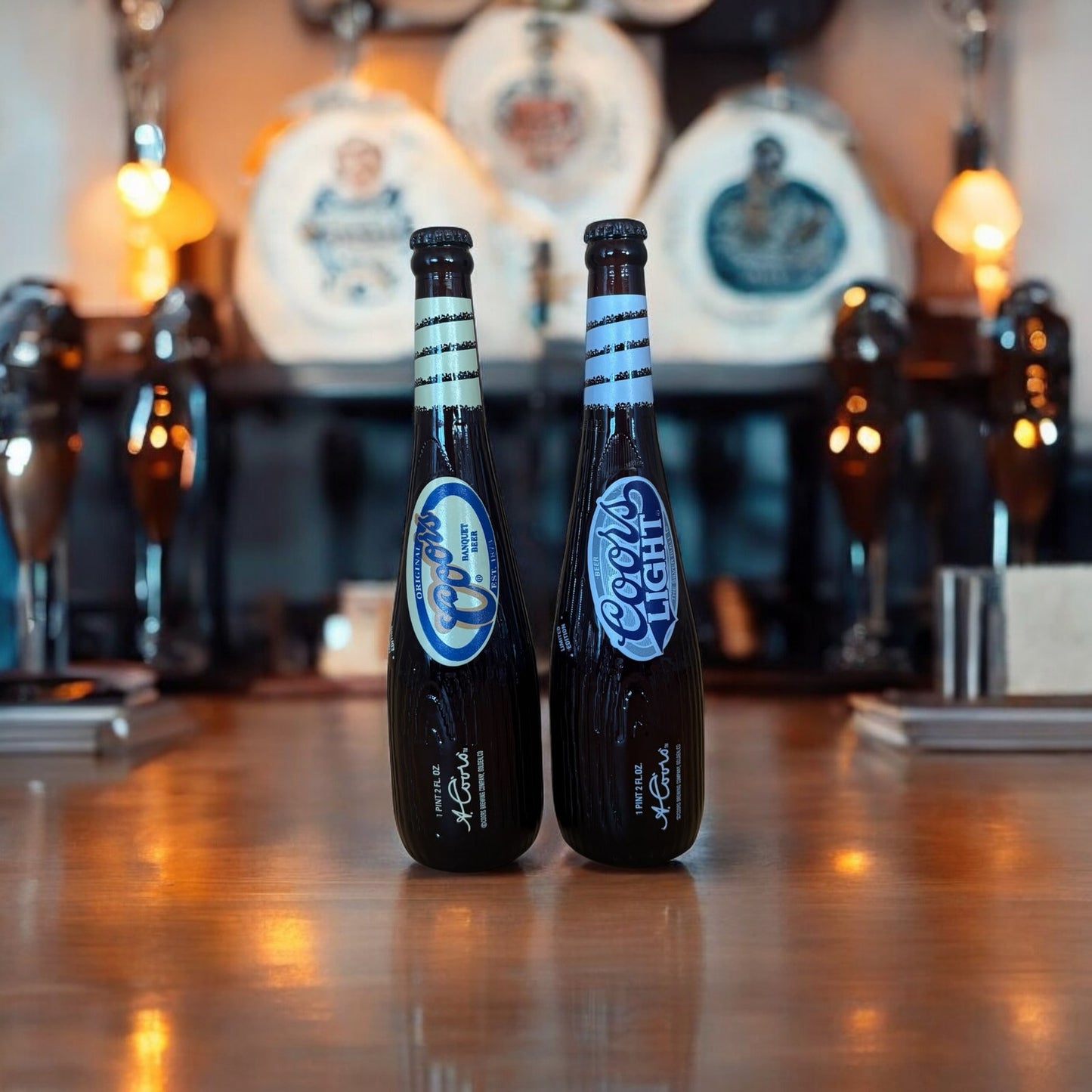 Set of 2 Coors Limited Edition Glass Bottles – Banquet & Light