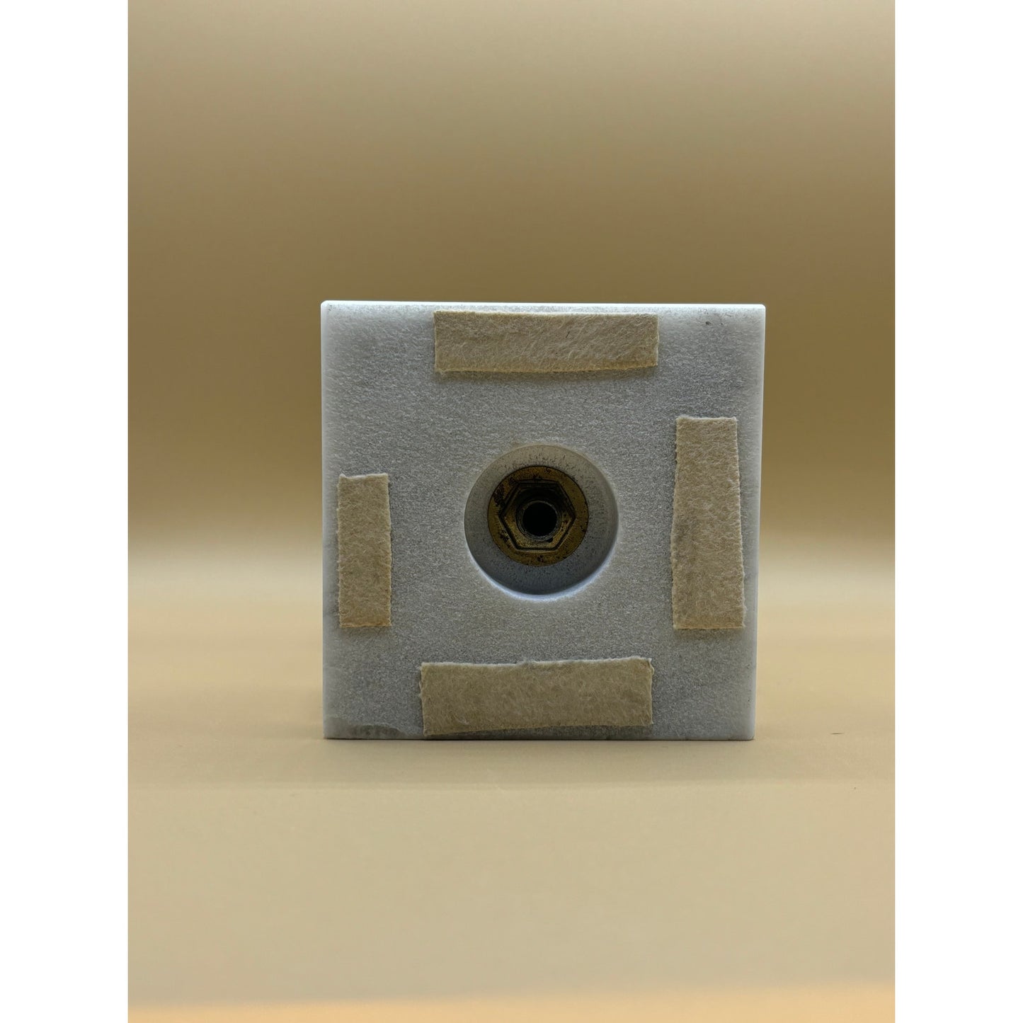 Vintage Metal, Gold Cherub Candle Holder with Marble Base 7.5 Inches Tall