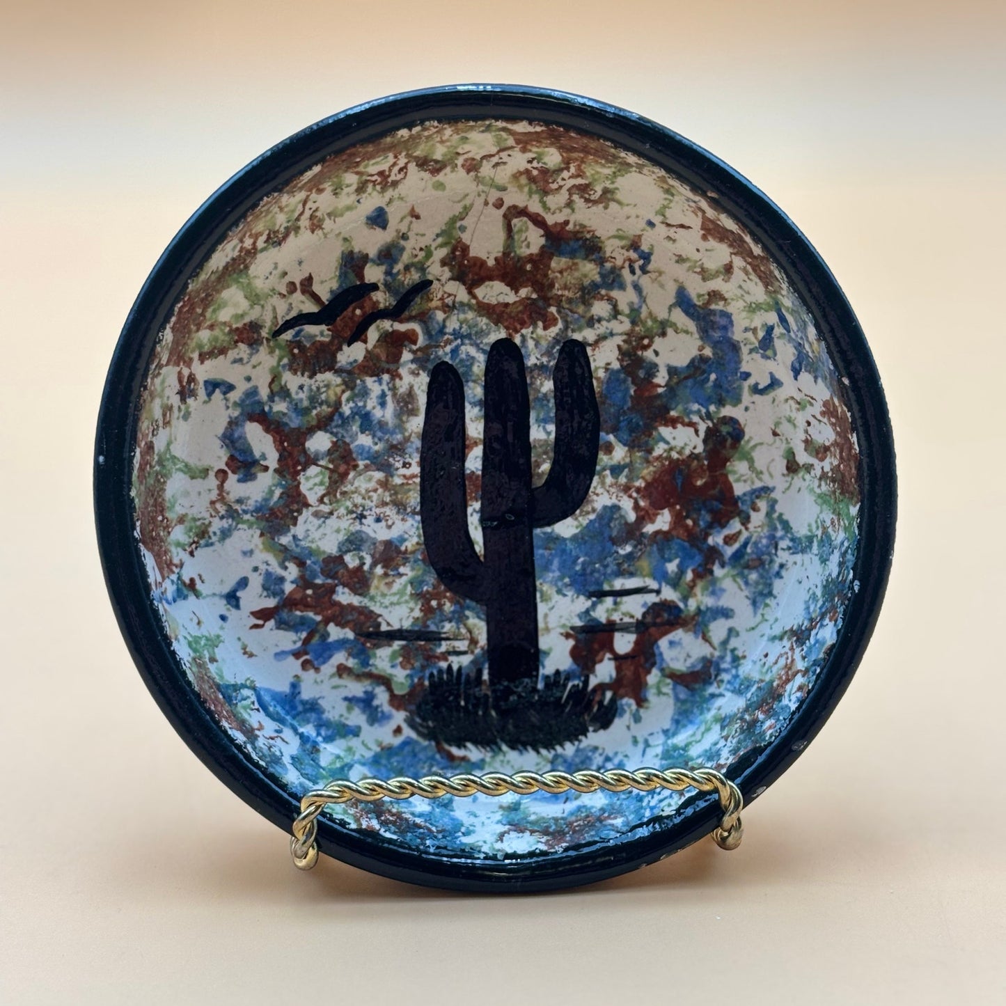 Vintage Mission Pottery Southwest Cactus Dish (1976)