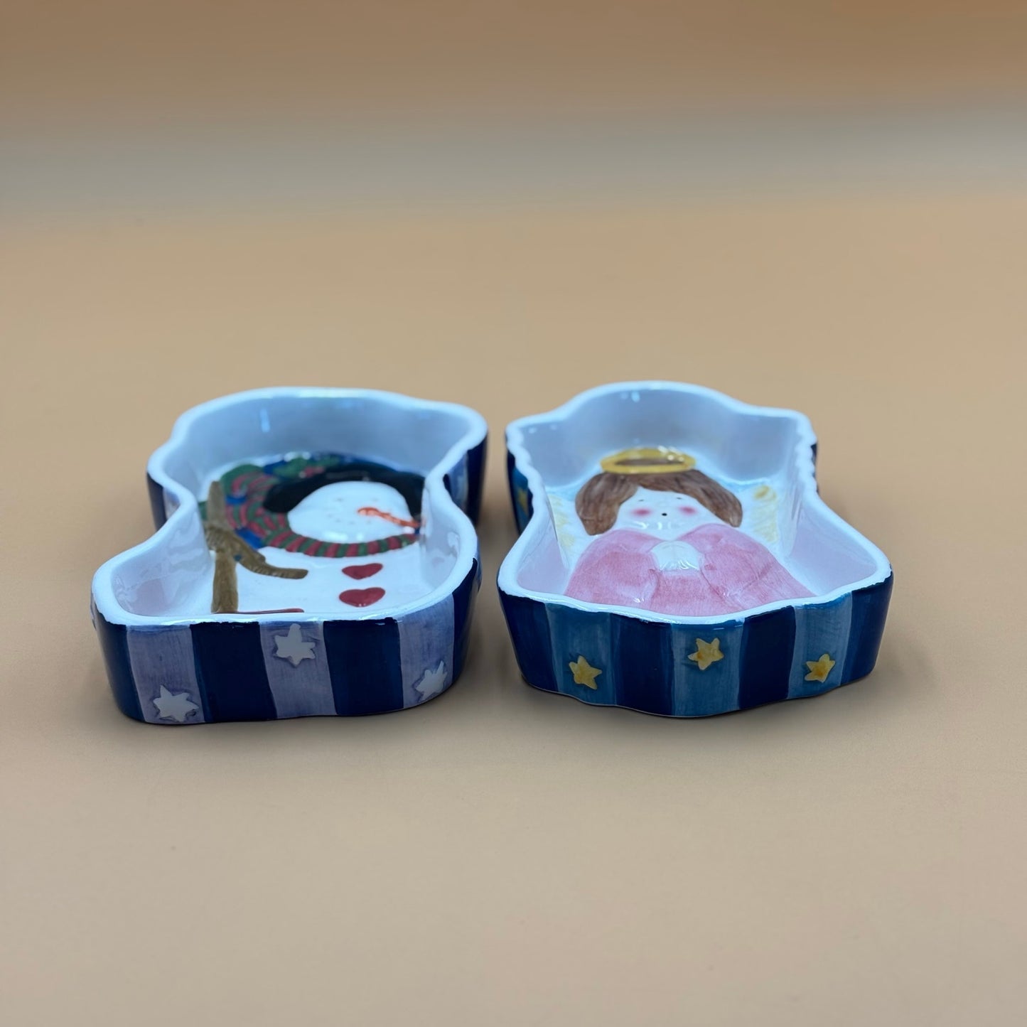 Bico China Snowman & Angel Holiday Dishes – Set of 2