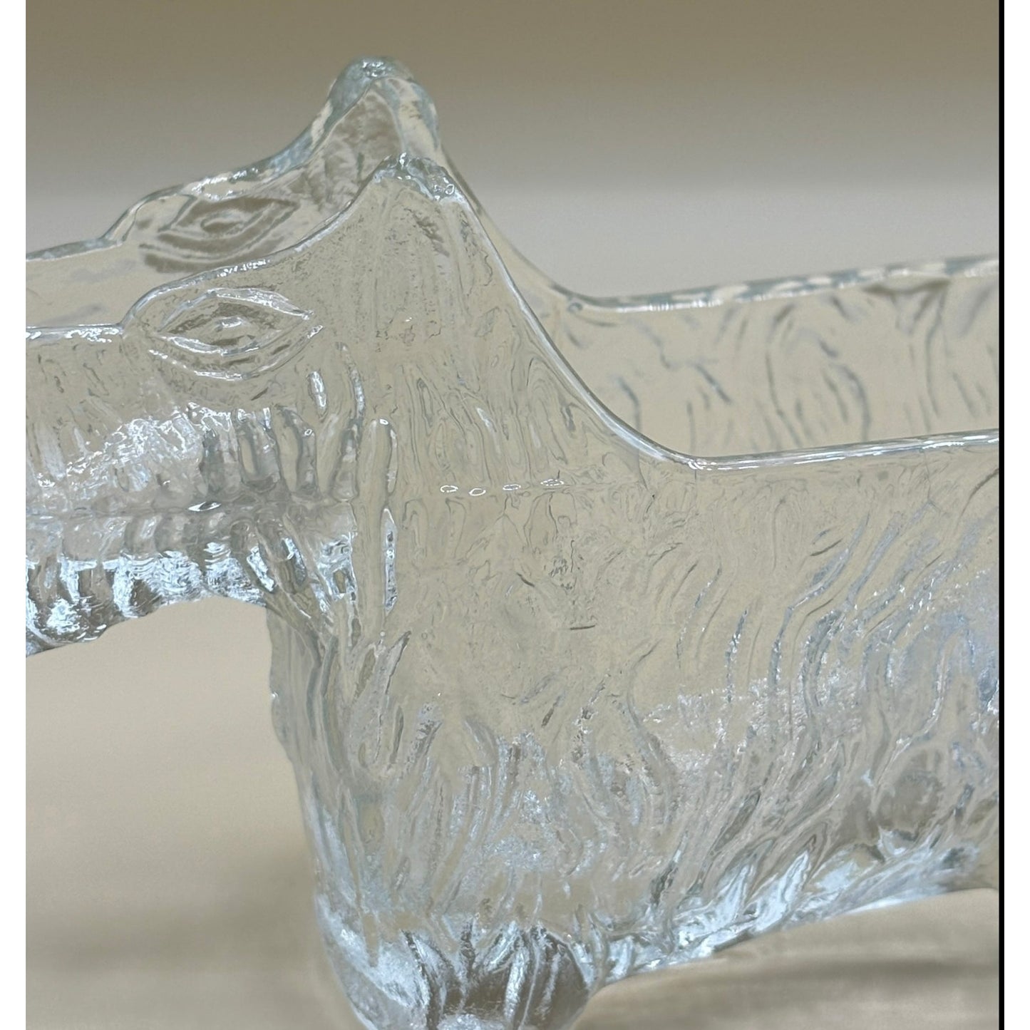 Lot of 3 Vintage Clear Glass Textured Scottie Dog Creamers - Open Pourer Dishes