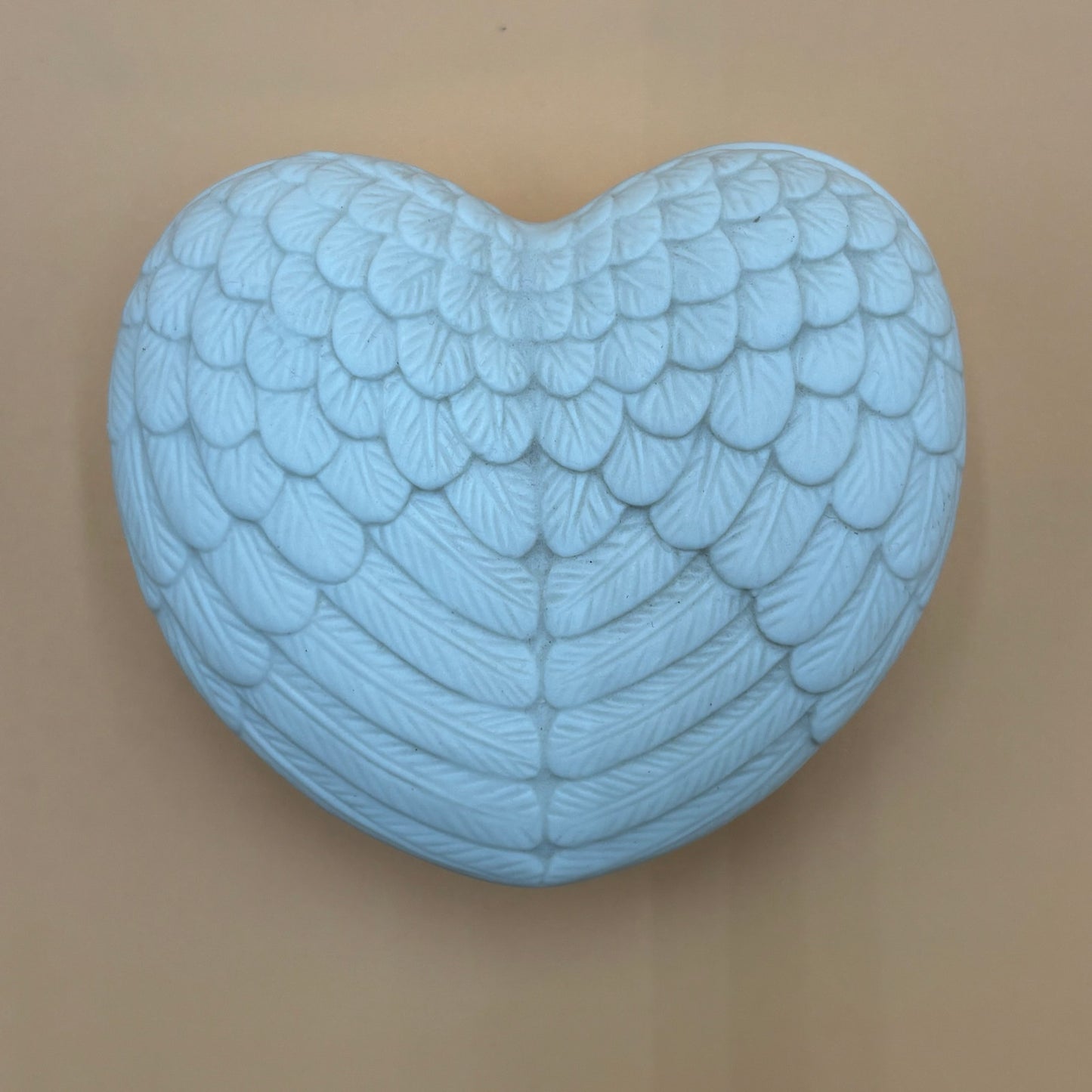 White Angel Wing Heart-Shaped Feather Trinket Box β Ceramic