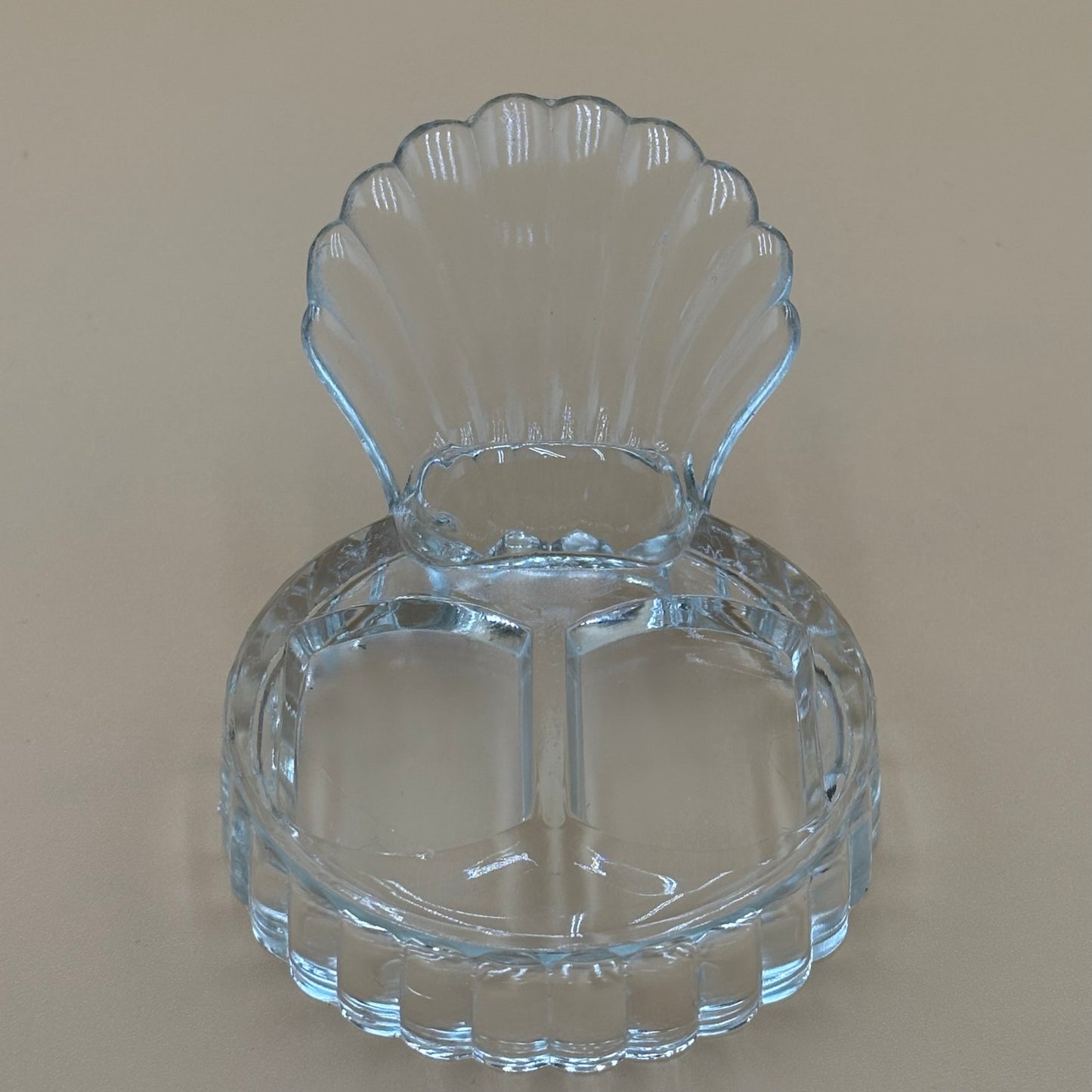 Vintage Pressed Glass Seashell Salt and Pepper Shakers Set