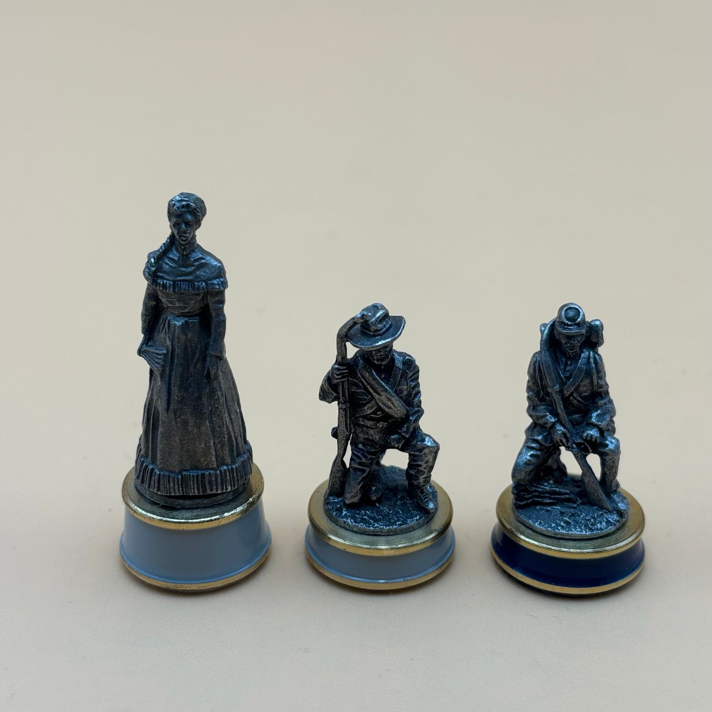 Franklin Mint Civil War Pewter Chess Pieces – Set of 4 (1983)