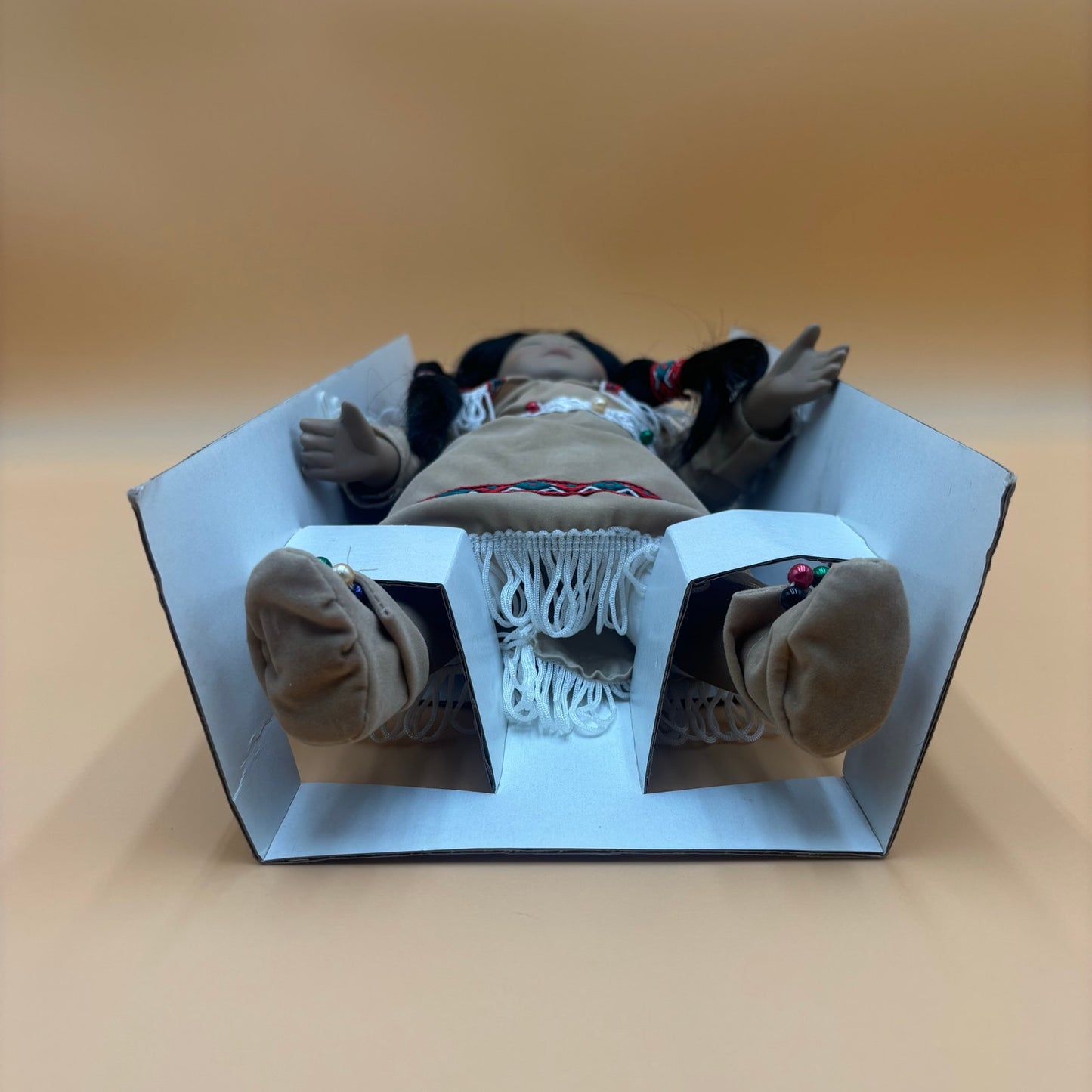 Collectible Porcelain Native American Doll 16" in Original Box