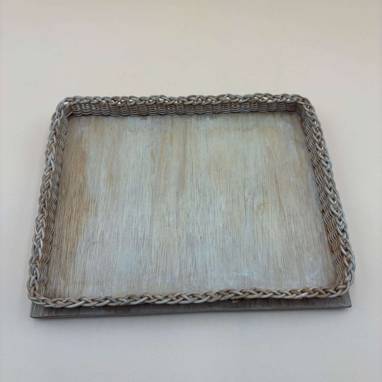 Vintage Waechtersbach Snack Plates – Set of 4 on Wicker Tray