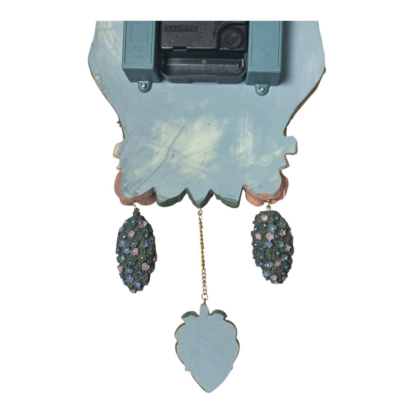 3D Cherub Angel Wall Clock with Roses