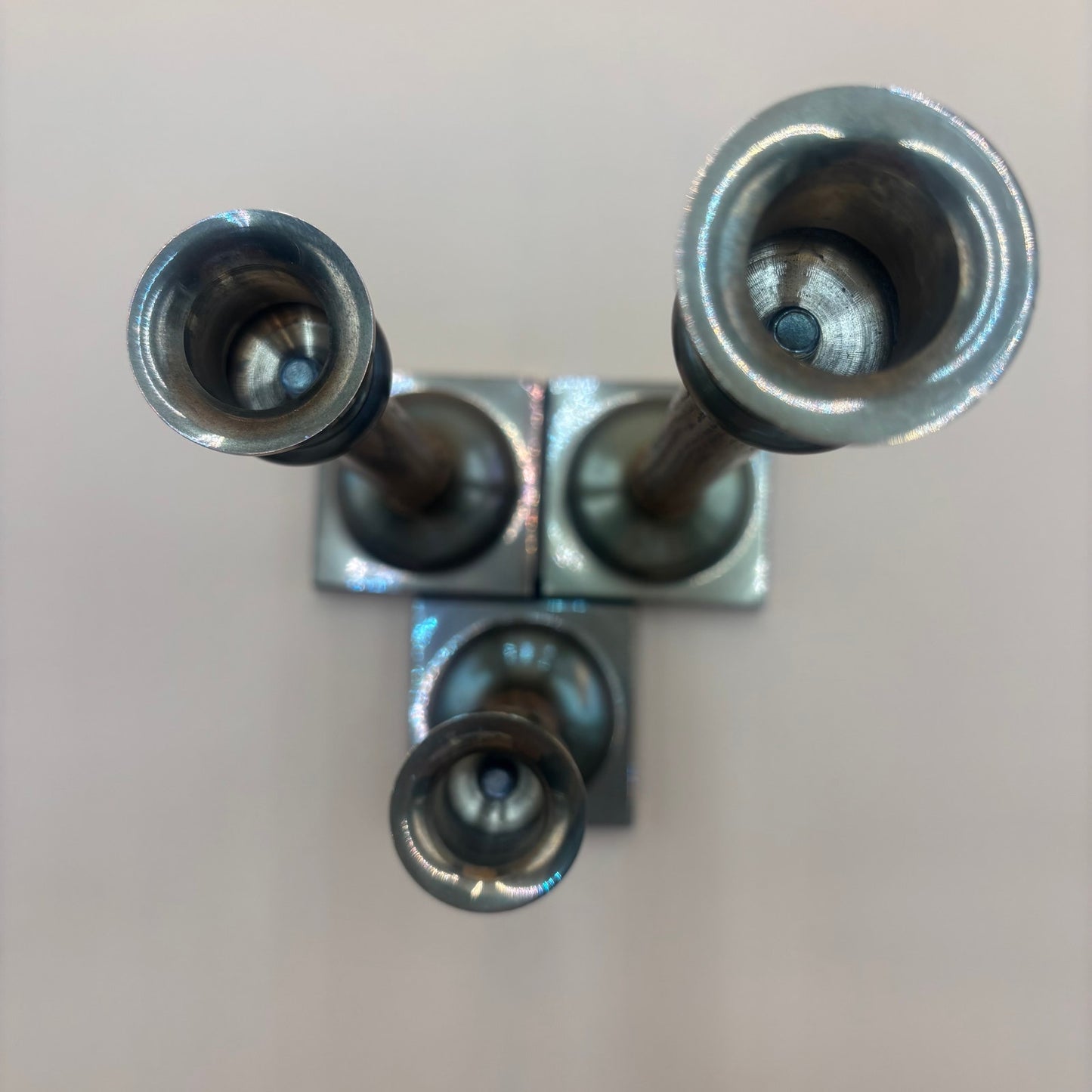 Vintage Amber Glass Honeycomb Staggering Votive Candle Holders - Set of 3