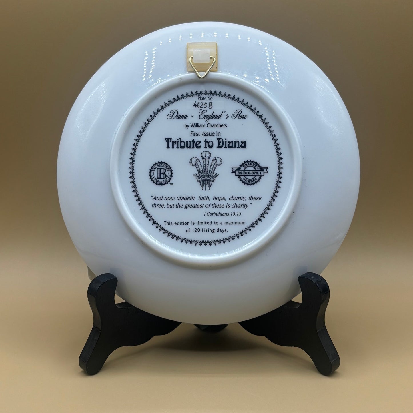 Tribute Princess Diana England's Rose Plate 1997 The Bradford Exchange