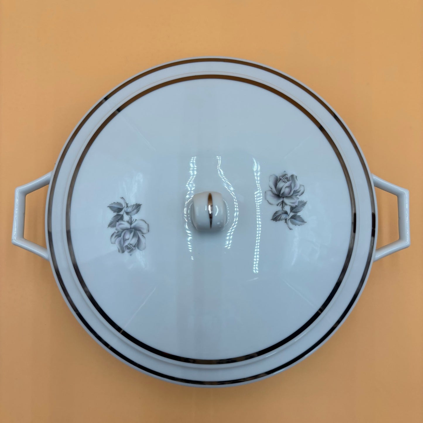 Vintage Princess China "Cameo Rose" Covered Casserole Dish