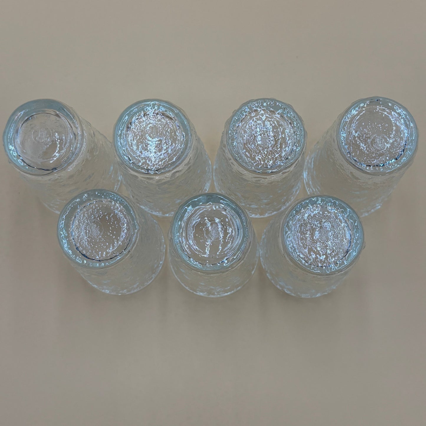 Anchor Hocking Milano Clear Crystal Crinkle Glass Tumblers - Set of 7