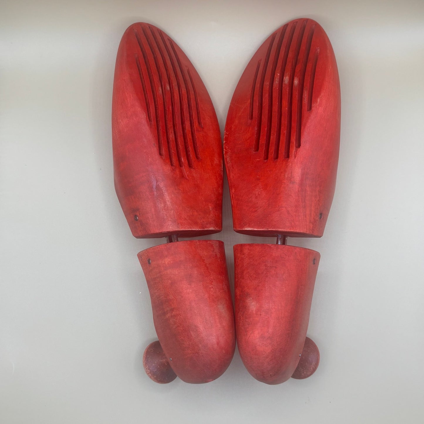 VTG Florsheim Solid Wood Shoe Tree Red Vented Size 10 3 - F Crown Logo