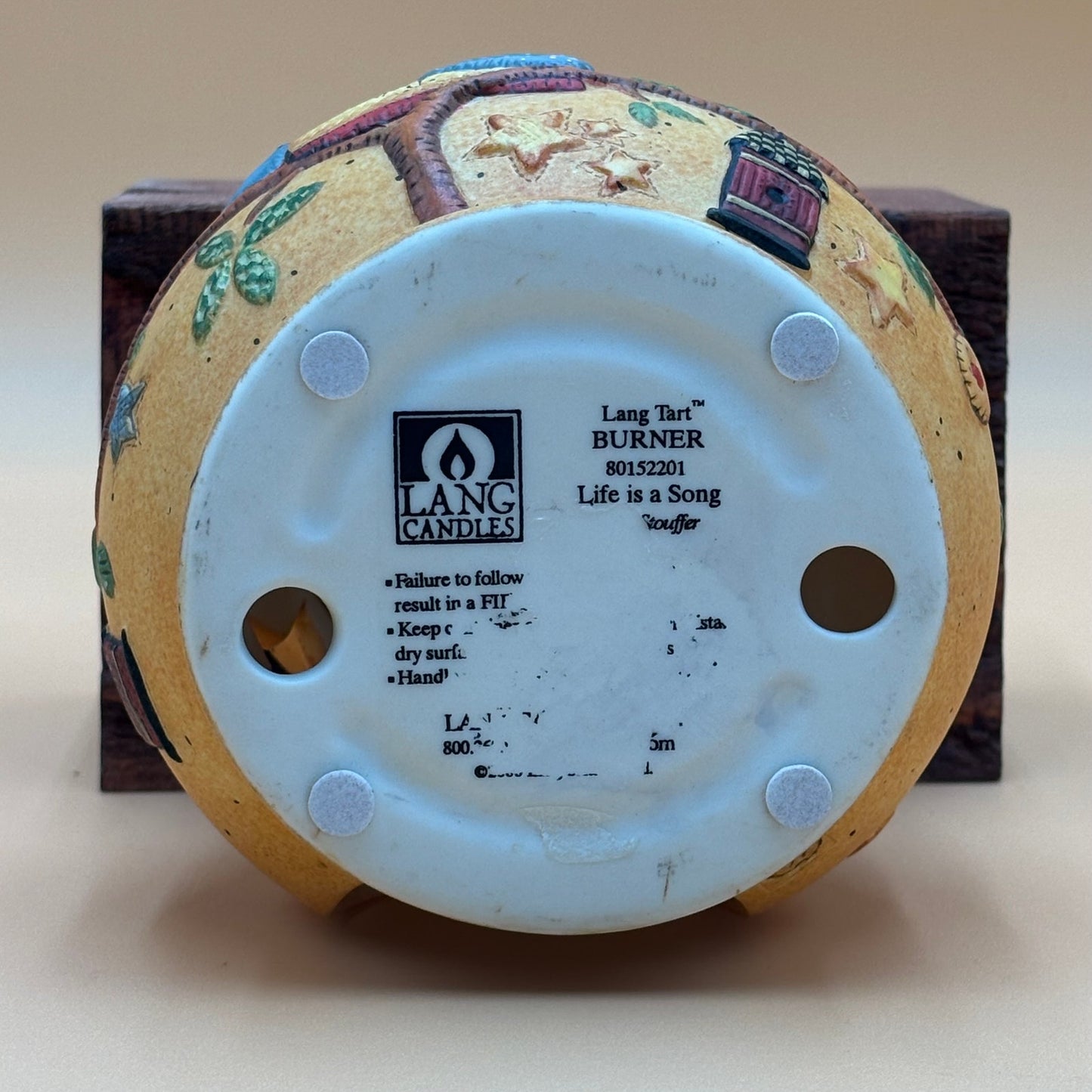 Lang Melting Pots Candle Wax Warmer "Life Is A Song" Folk Art