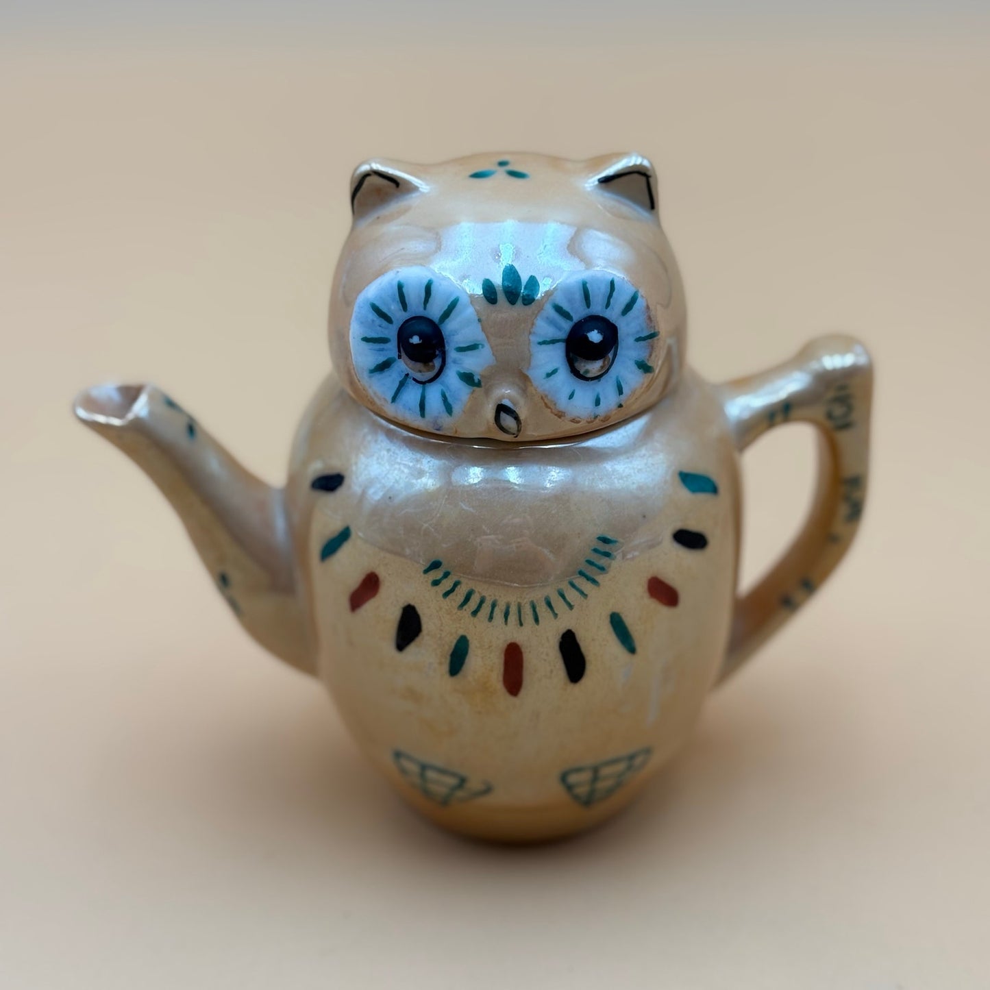 Hand Painted Shiny Vintage Ceramic Owl Teapot – Pier 1 Imports Collectible