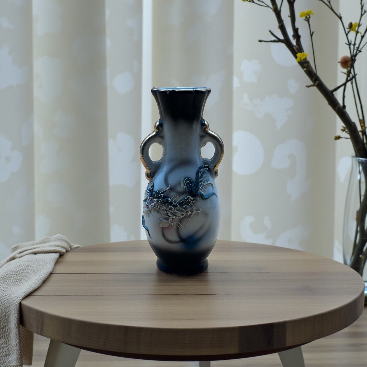 Vintage GNCO Japan Dragonware Mini Vase with Gold Handles
