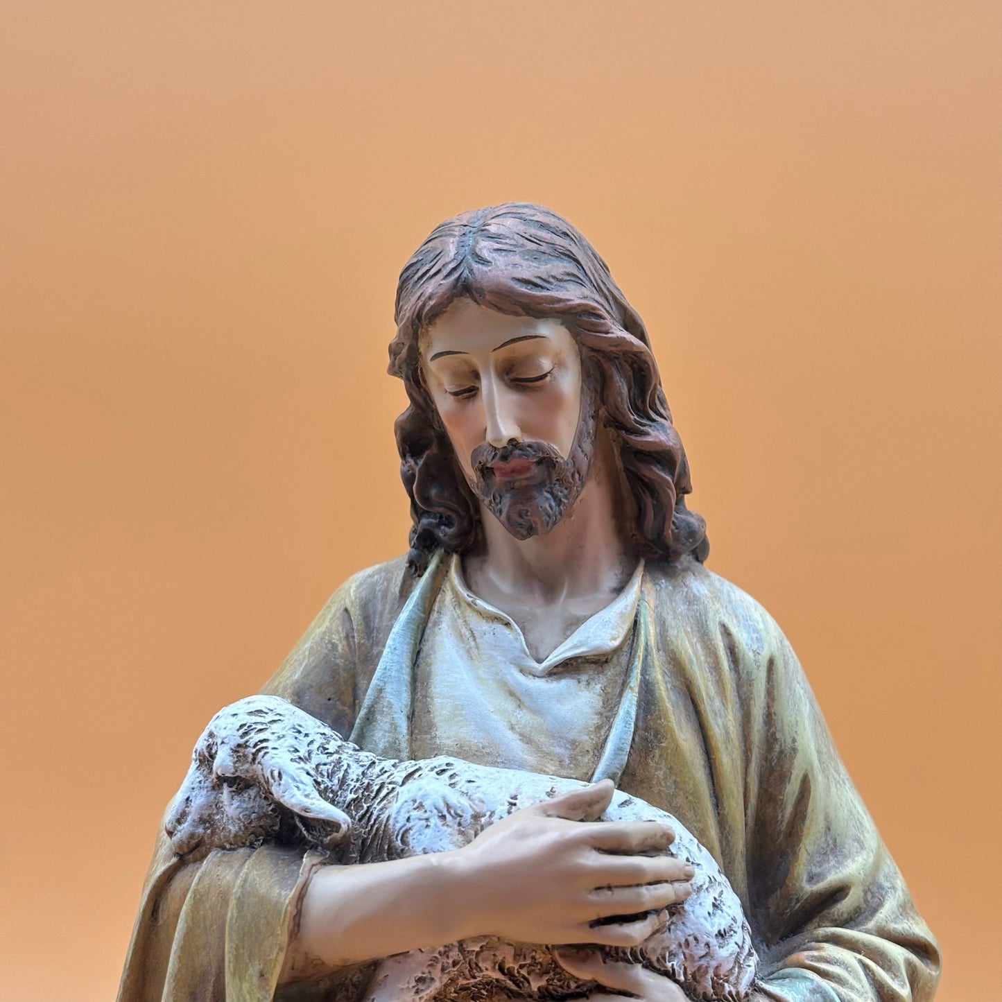 Jesus with Lamb Statue – “The Lord Is My Shepherd” 12"