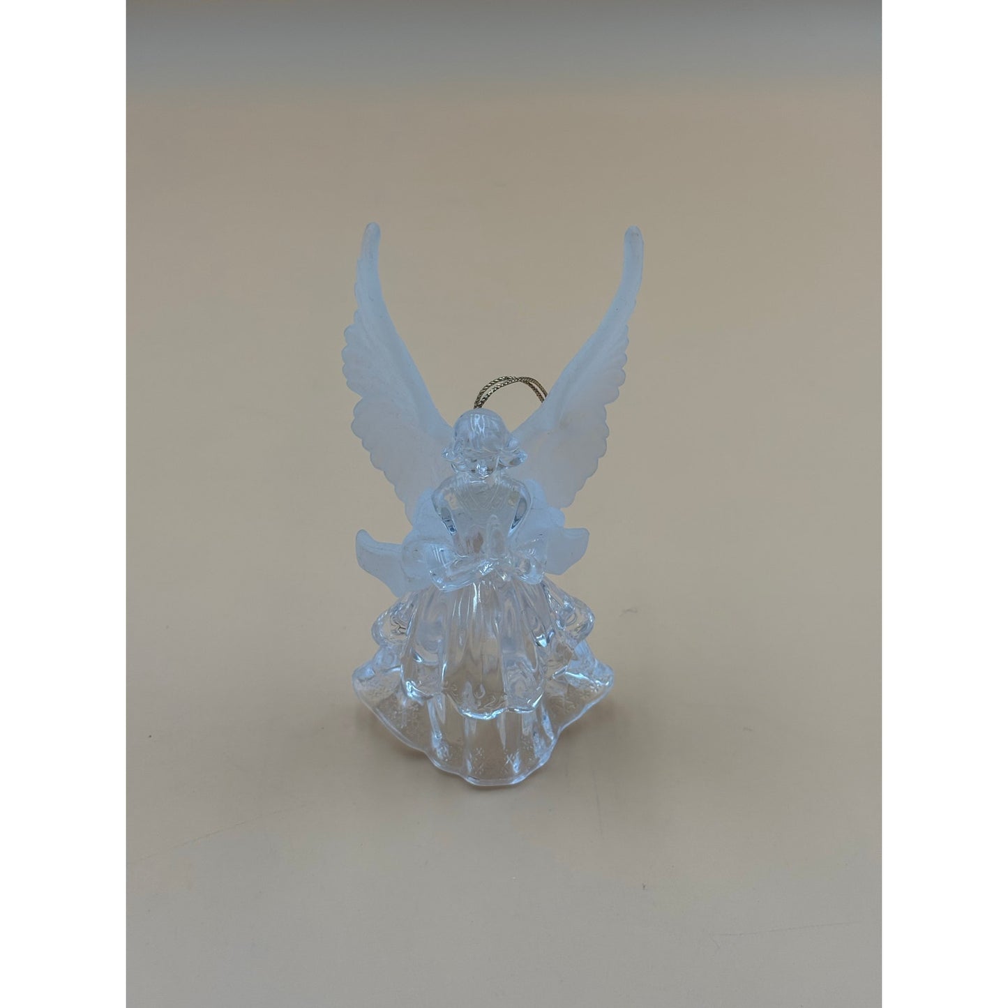 Clear Acrylic Angel Ornament with Frosted Wings 5.25 in.