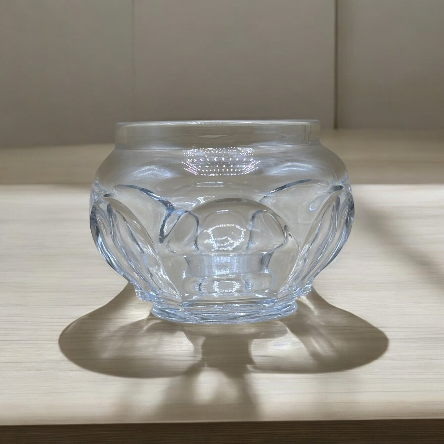 VTG Clear Glass Bowl - Geometric Pattern