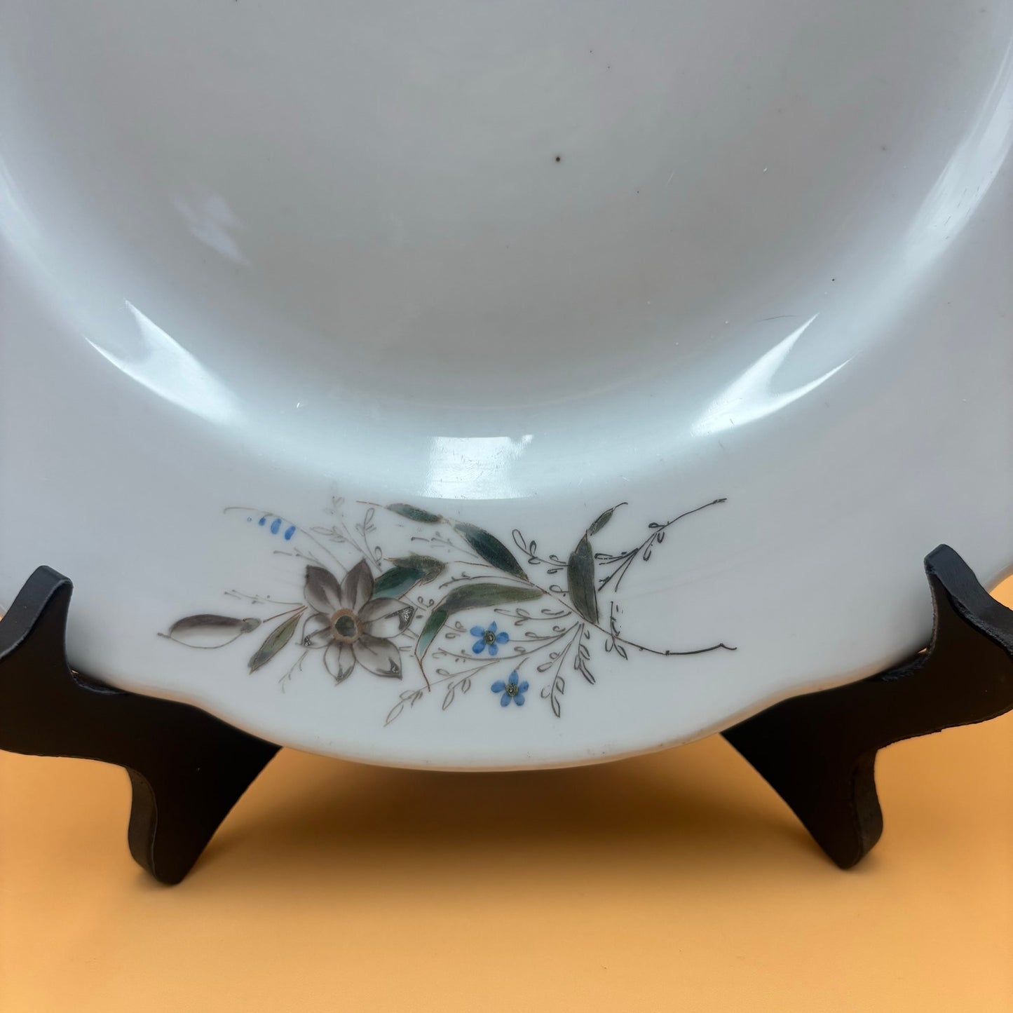 Vintage Porcelain Serving Plate with Handles – Floral Design