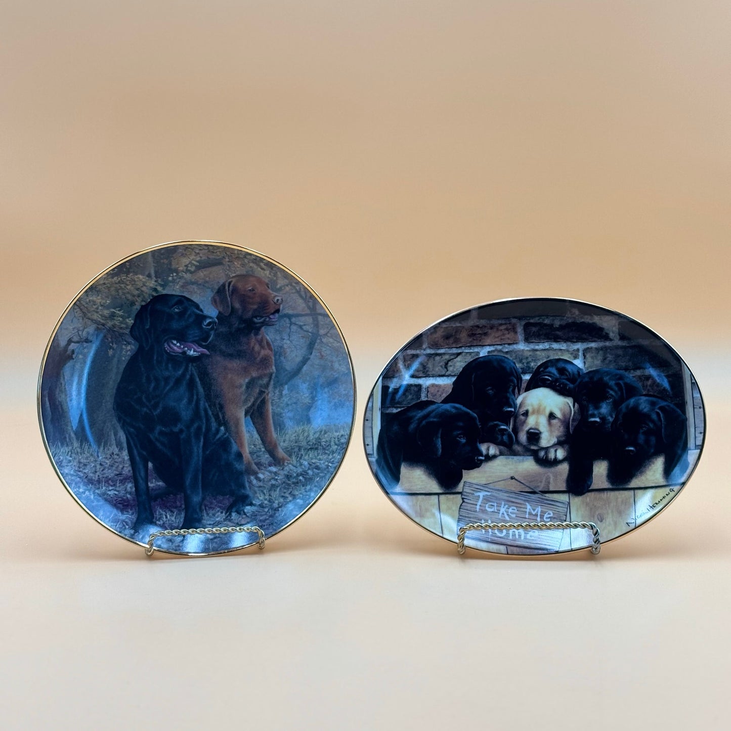 Nigel Hemming Franklin Mint Labrador Retriever Collector Plates – Set of 2