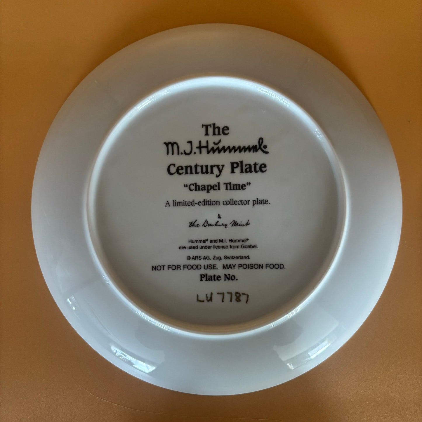 M.J. Hummel Century Plate “Chapel Time” – Danbury Mint