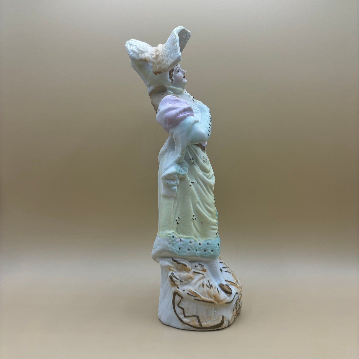 VTG Victorian Lady Figurine with Pastel Eyelet Dress