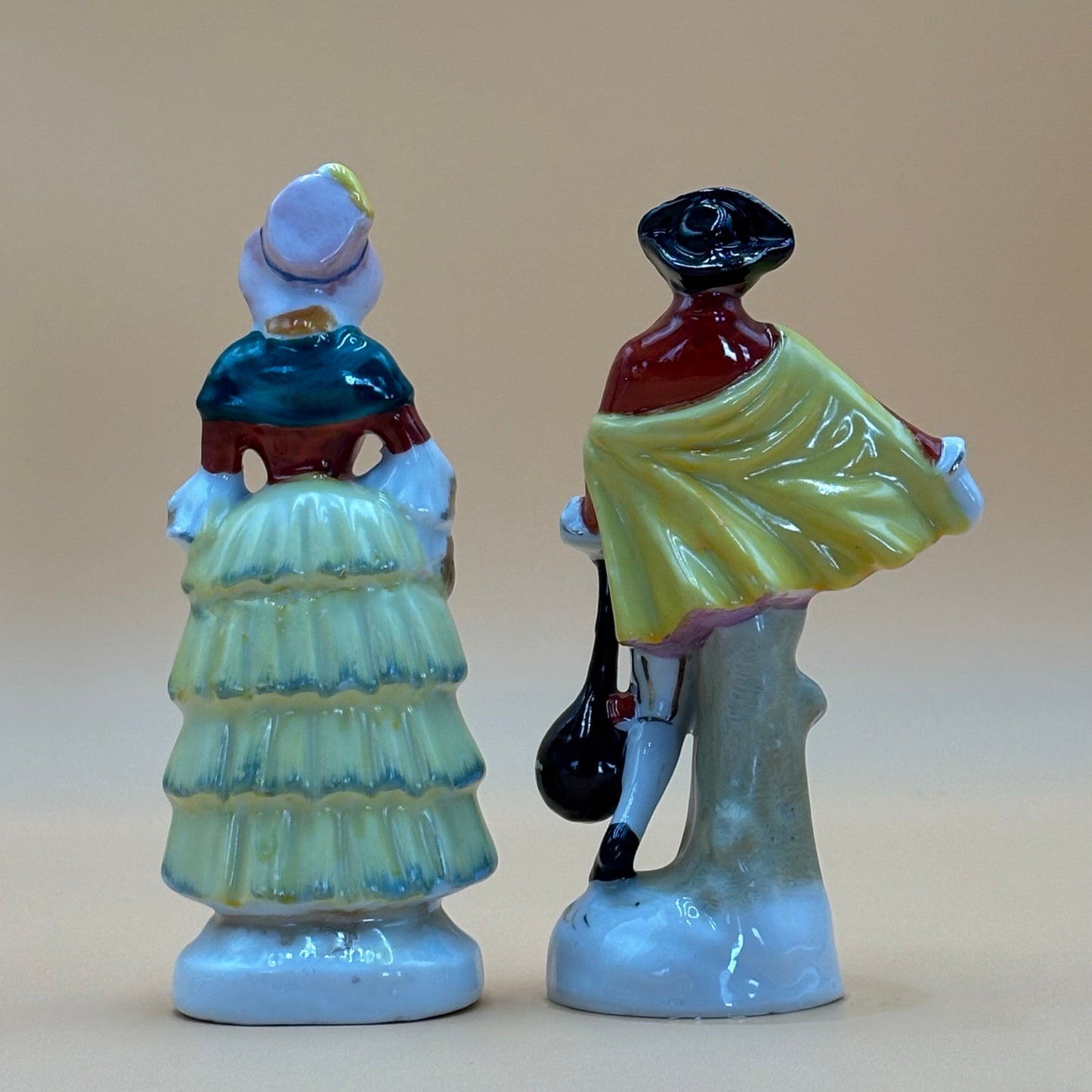 Vintage Occupied Japan Figurines - Colonial Lady & Musician (Set of 2)