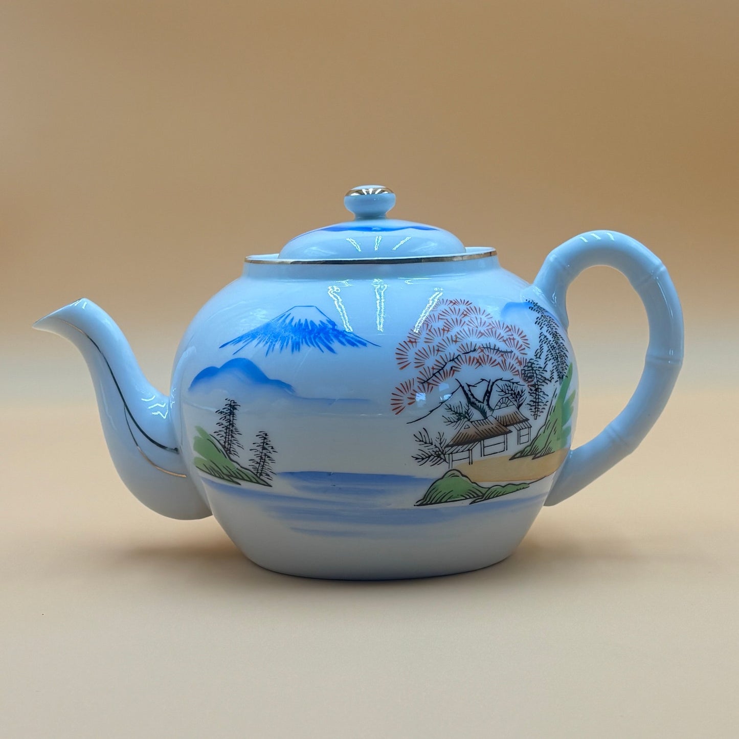 Vintage Ritz China Hand Painted Japanese Tea Set - Mt. Fuji Scene 18 Pieces