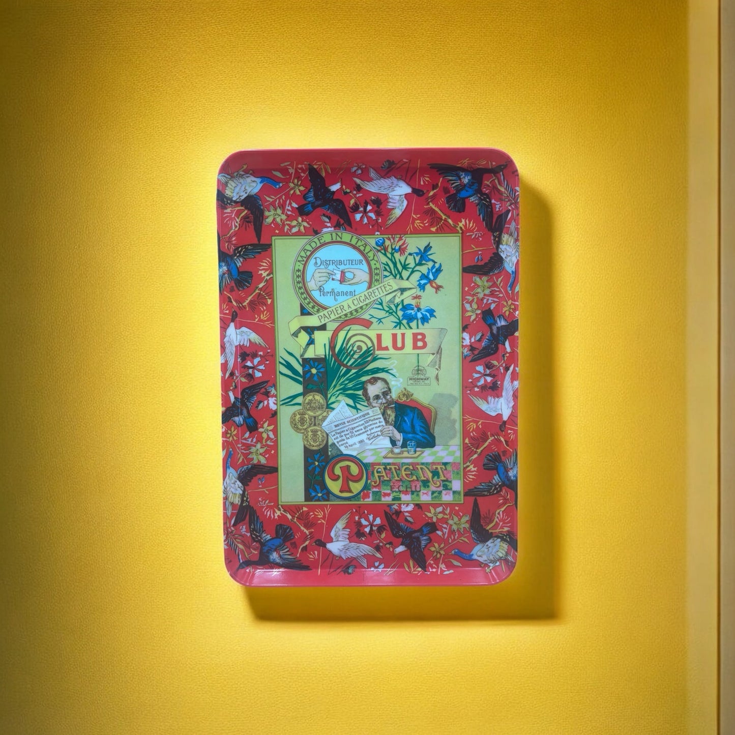 1970's Club Modiano “Patent ECHU” Tray – 13” x 9” Graphic Cigarette Design