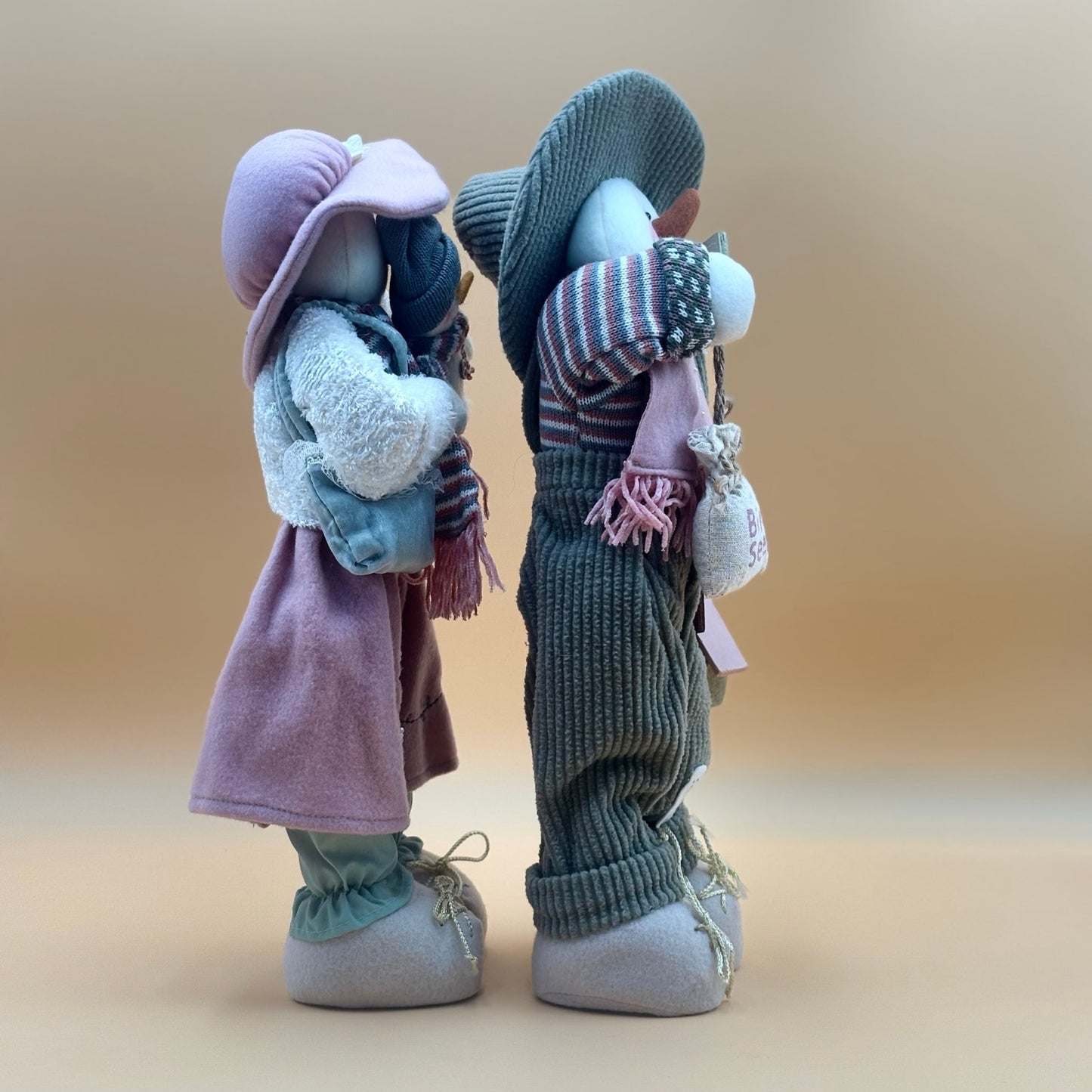 Winter Friends Snowman Couple Plush Décor – 18” Tall