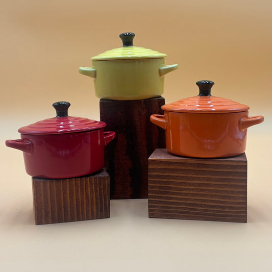 Set of 3 Gourmet Expressions Mini Cocottes - Yellow, Red & Orange