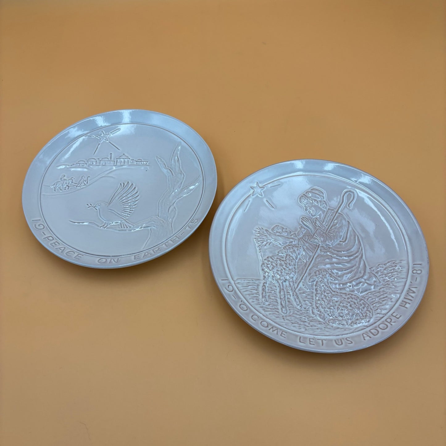 Frankoma Ceramic Wall Plates – Set of 2 Christmas Designs