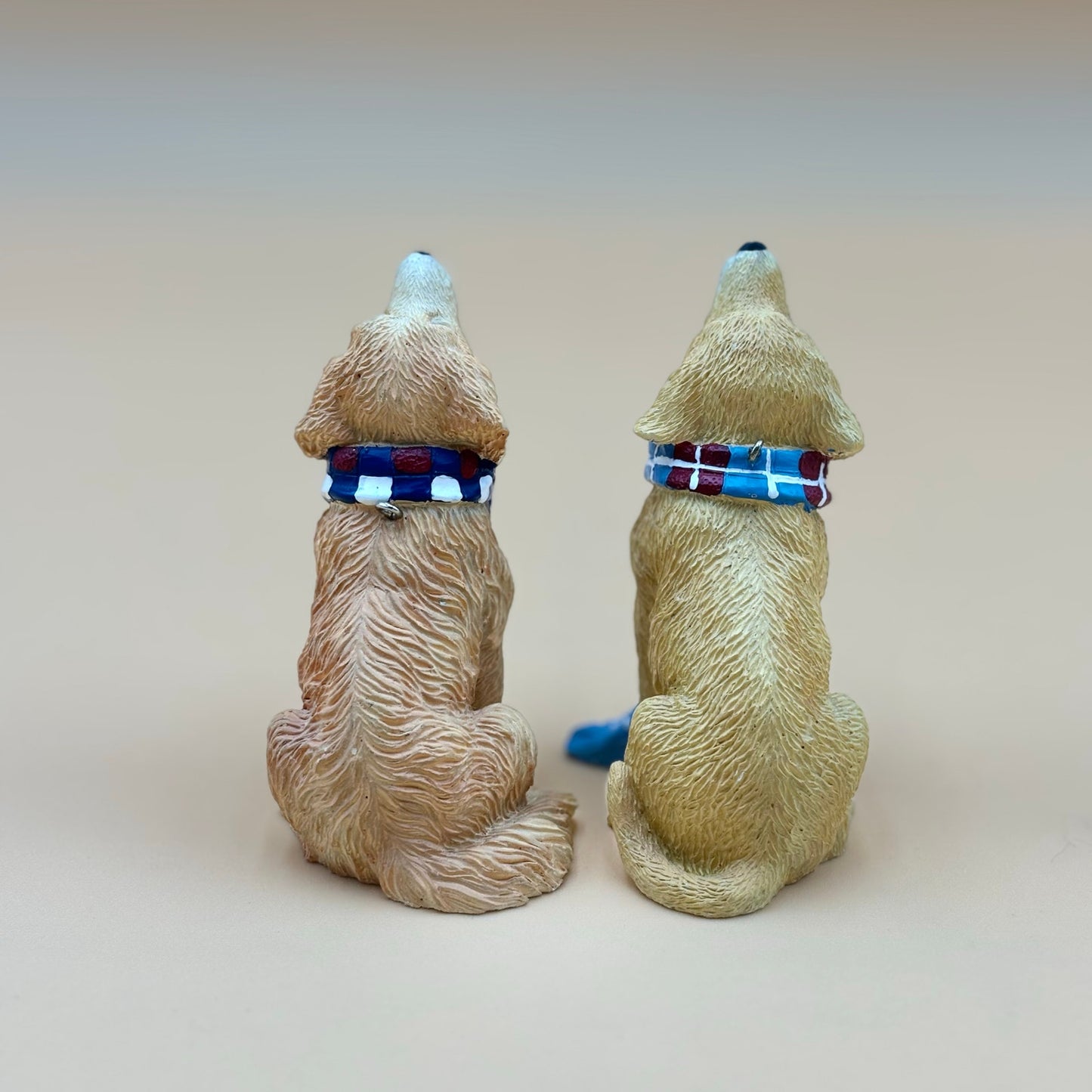 Pair of Golden Retriever Dog Ornaments with Scarves