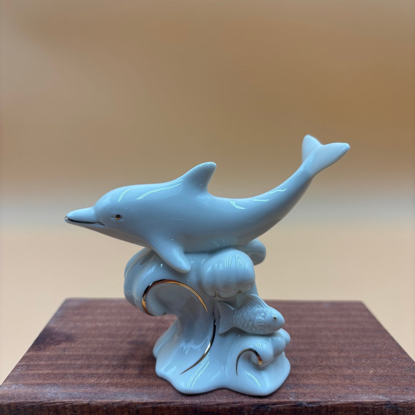 Lenox Porcelain Dolphin Figurine with Gold Accents