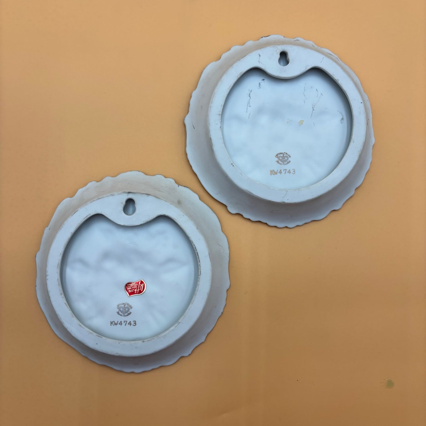 Set of 2 Vintage Lefton China Floral Wall Plaques – Hand Painted – KW4743