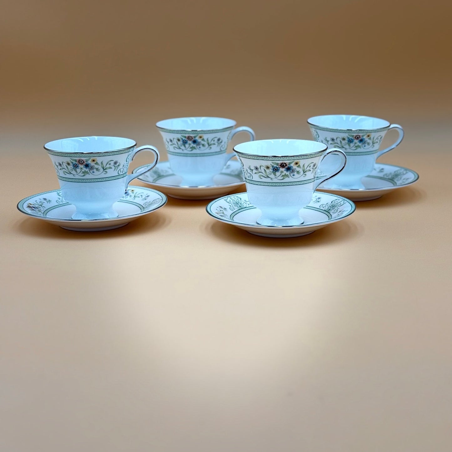 Wedgwood Bone China “Agincourt” 4-Cup & Saucer Tea Set