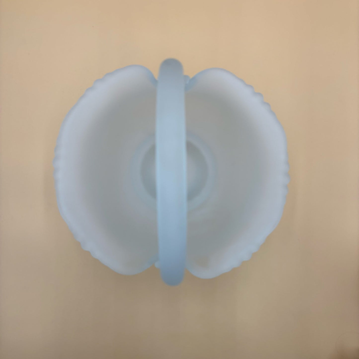 Vintage Frosted Satin Glass Basket - DB Maker Mark 11.5"