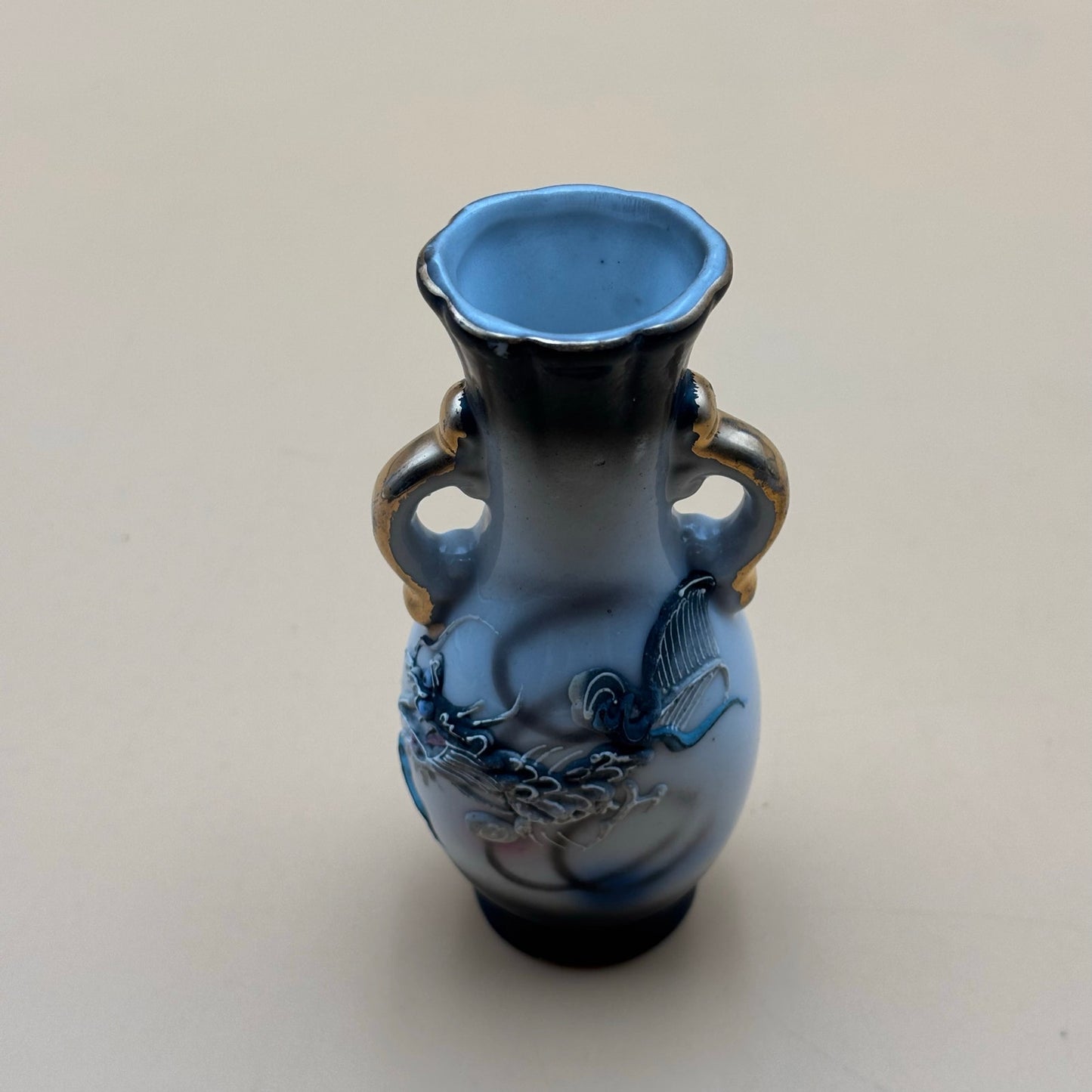 Vintage GNCO Japan Dragonware Mini Vase with Gold Handles