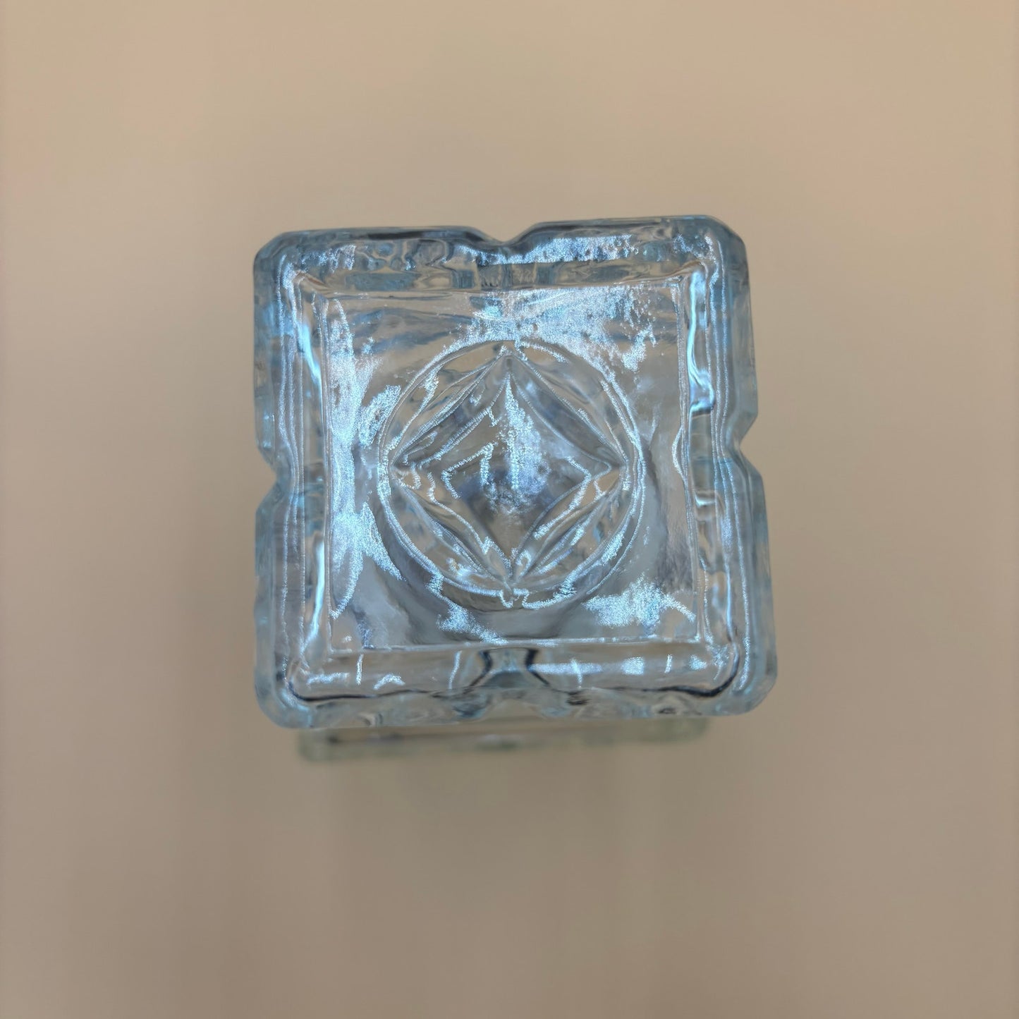 Vintage Clear Glass Diamond Cut Decanter - Elegant Barware