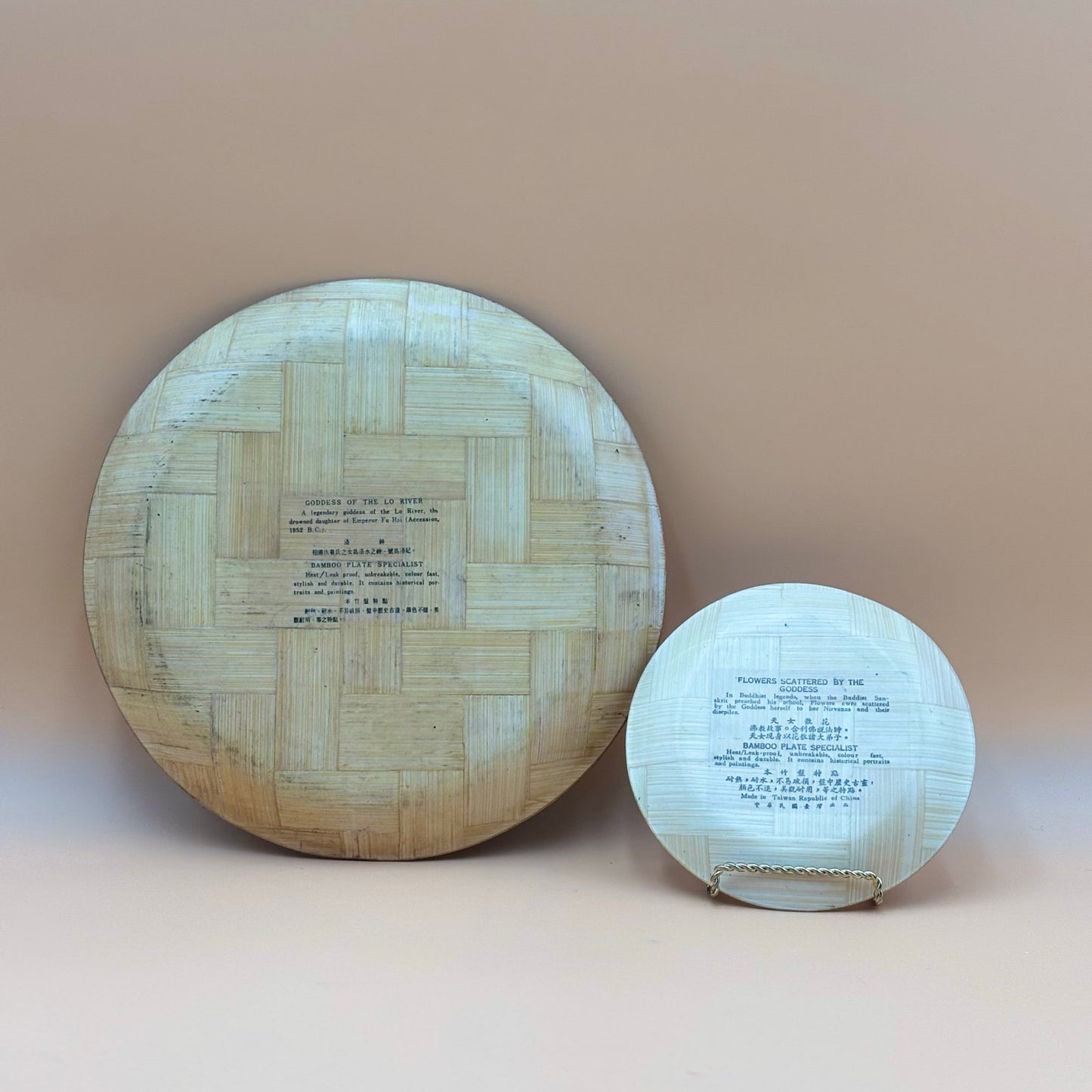 Bamboo Plates “Flowers Scattered by the Goddess” & “Goddess of the Lo River”