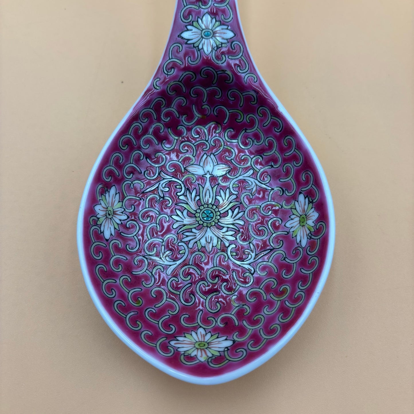 Pink Asian Porcelain Decorative Spoons – Floral Motif Trio (Set of 3)