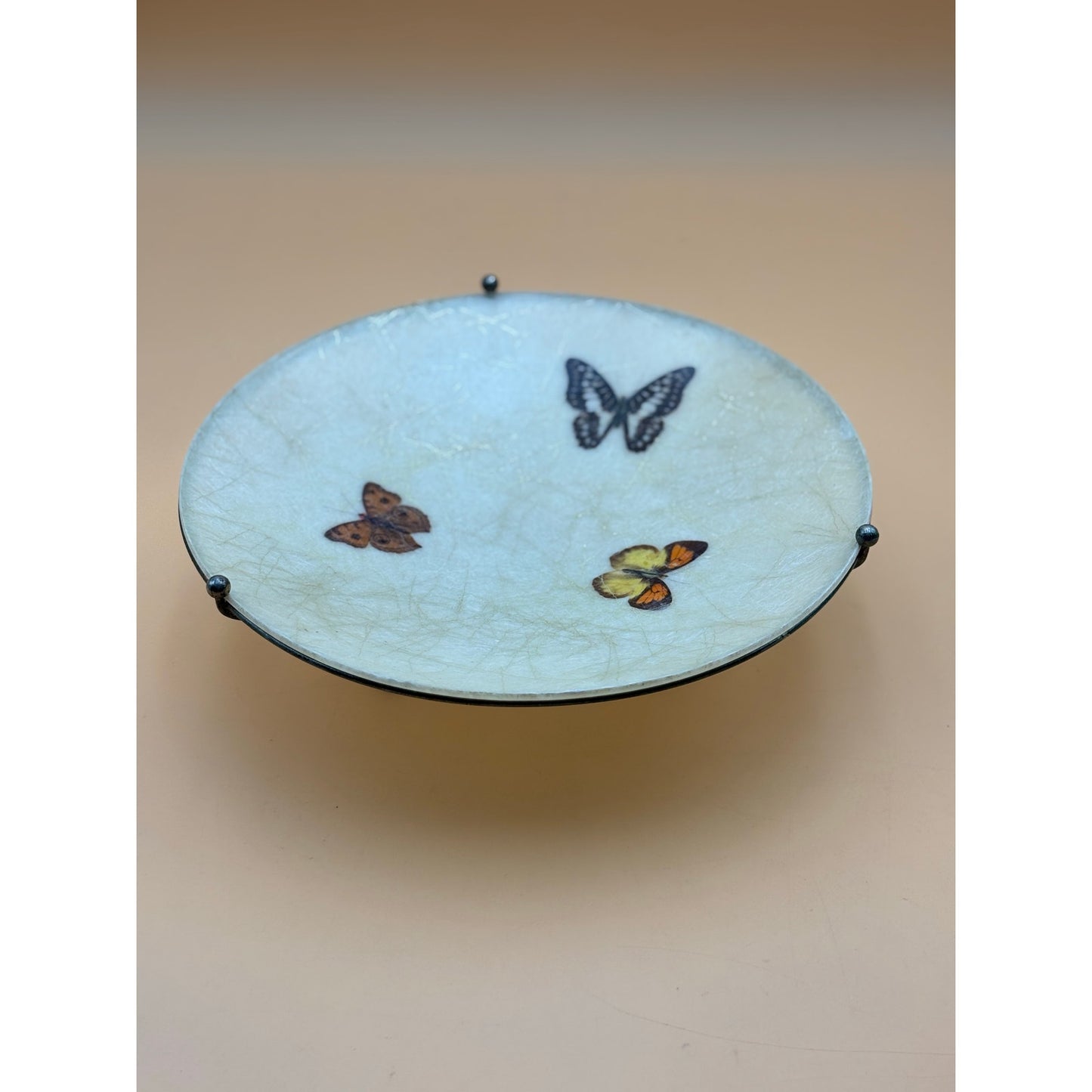 Vintage Fiberglass Butterfly Tray & Bowl Set