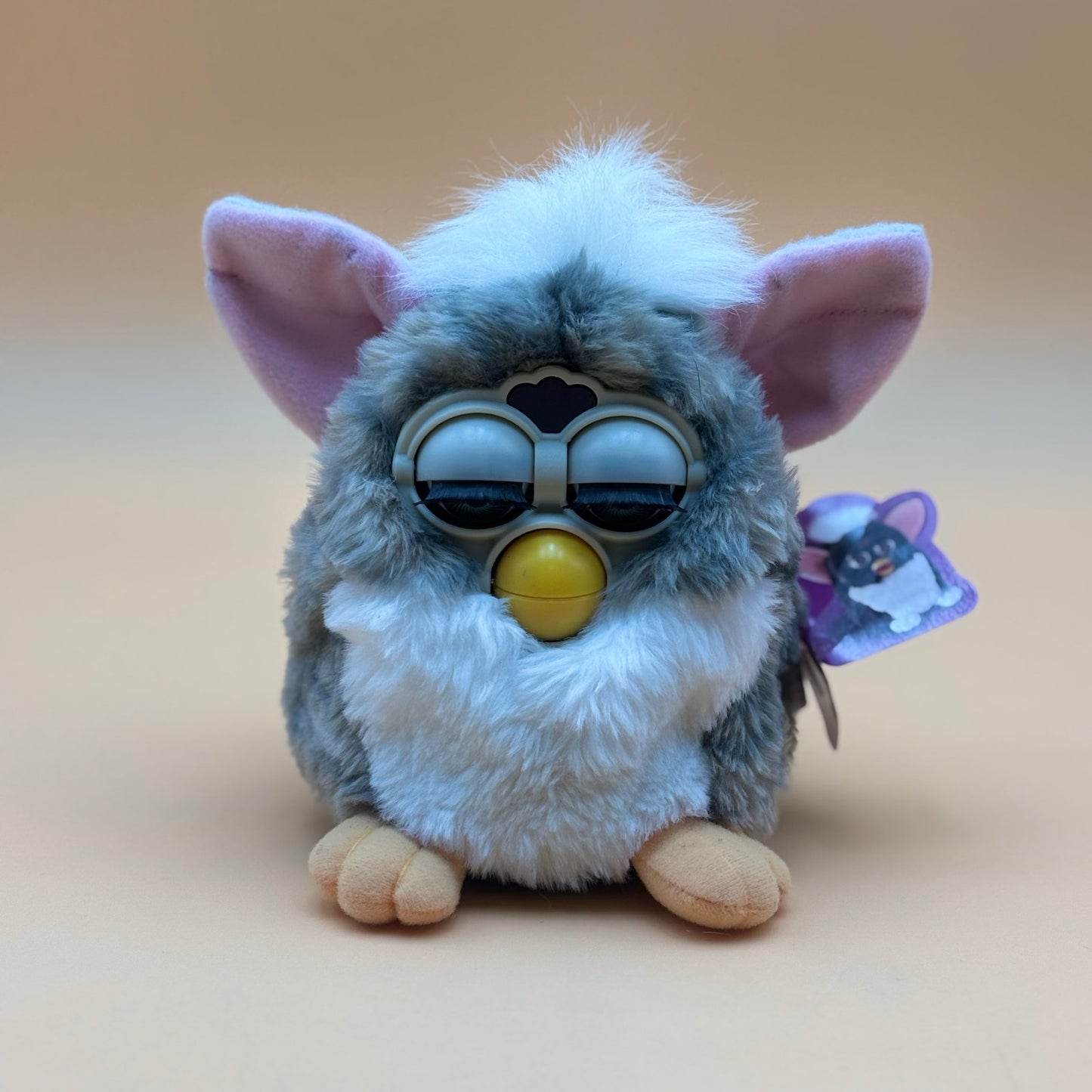 FURBY 1998 Tiger Electronics Furby in Box (Working) Gray & White