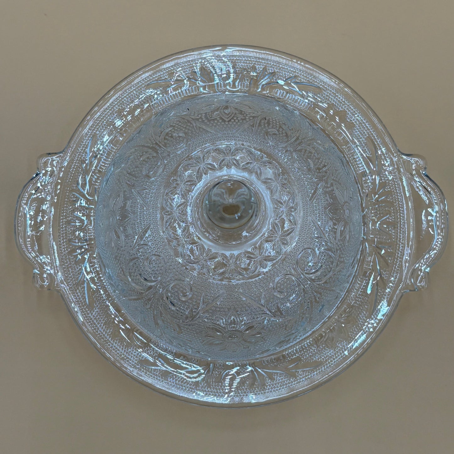 Vintage Anchor Hocking Crystal Sandwich Butter Dish