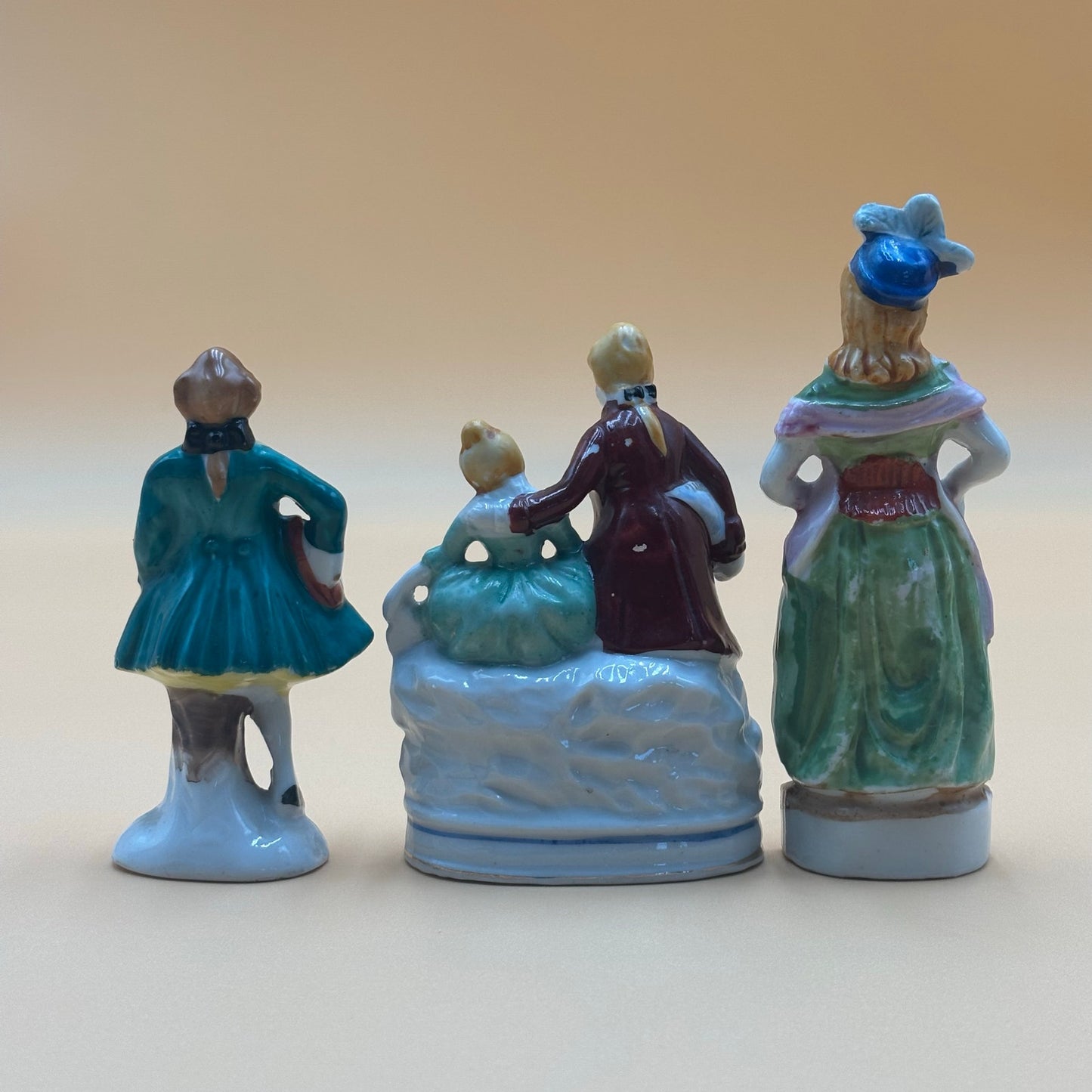 Vintage Victorian Occupied Japan Porcelain Figurine Set of 3 - Colonial Characters