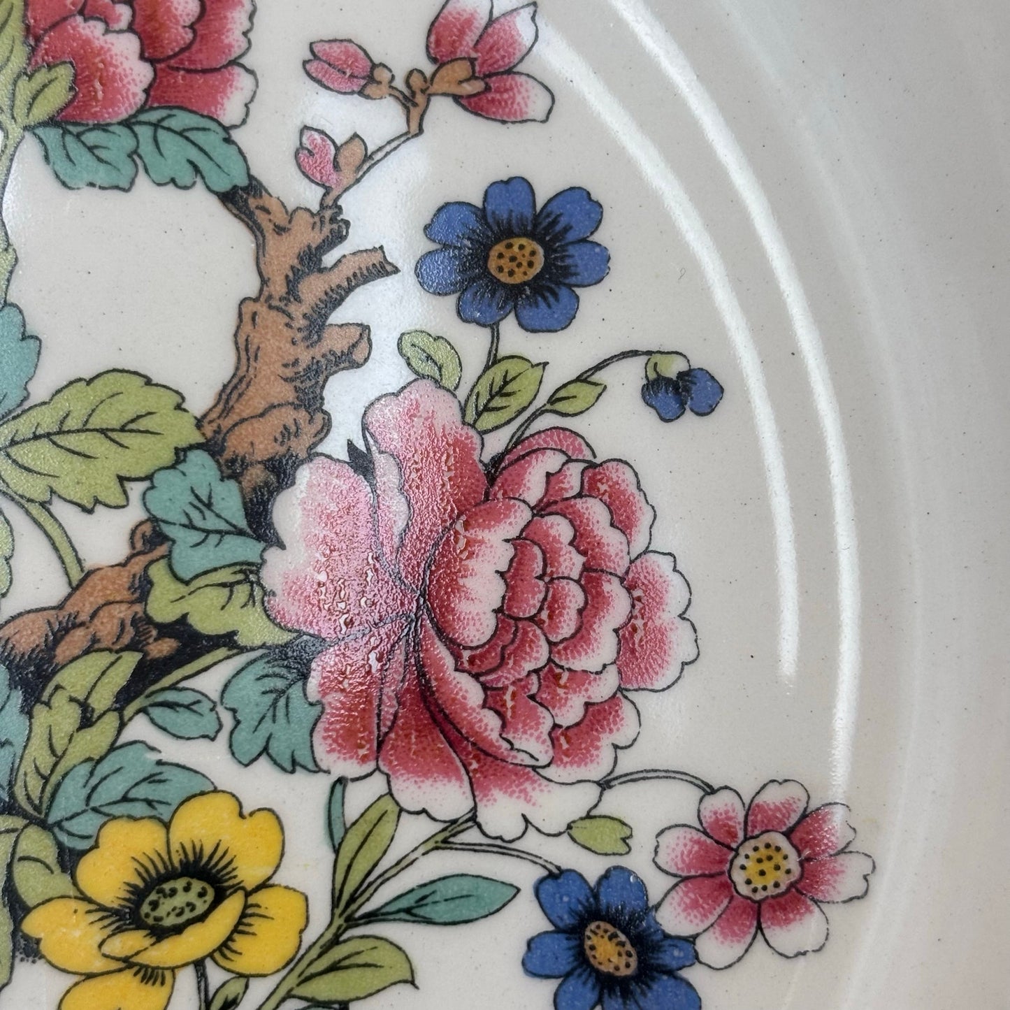 Steubenville Indian Vintage Tree Bowl — Floral with Gold Trim