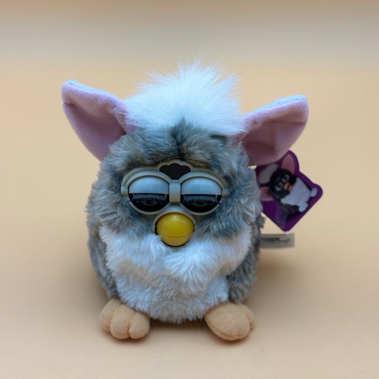 FURBY 1998 Tiger Electronics Furby in Box (Working) Gray & White
