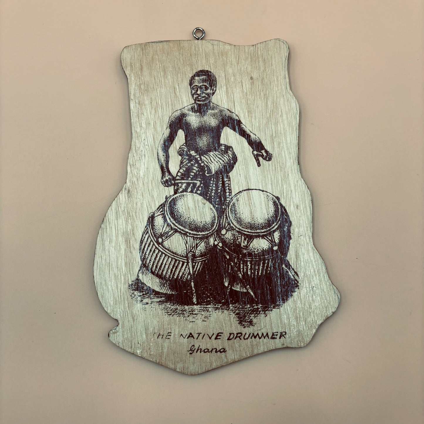 Ghana Cultural Plywood Wall Plaques – Drummer & Dancer Pair
